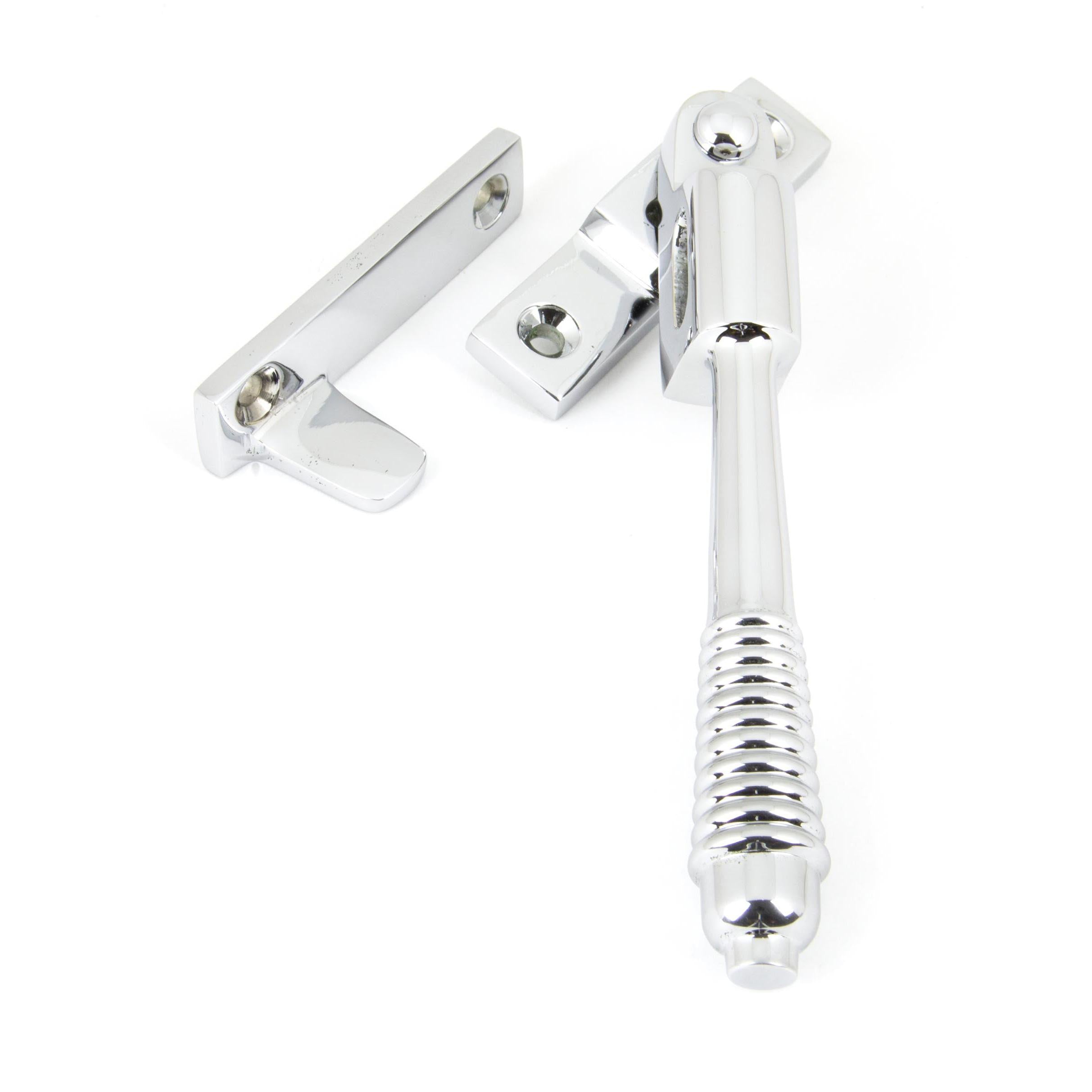 Polished Chrome Night-Vent Locking Reeded Fastener | From The Anvil - Night-Vent Fasteners - From The Anvil - Yester Home