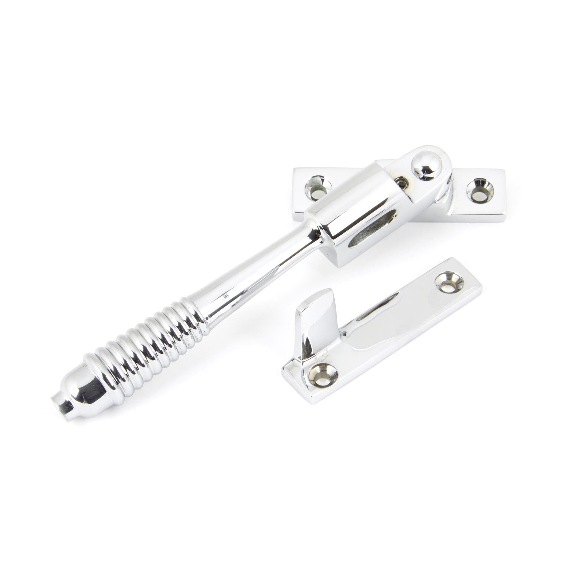 Polished Chrome Night-Vent Locking Reeded Fastener | From The Anvil - Night-Vent Fasteners - From The Anvil - Yester Home