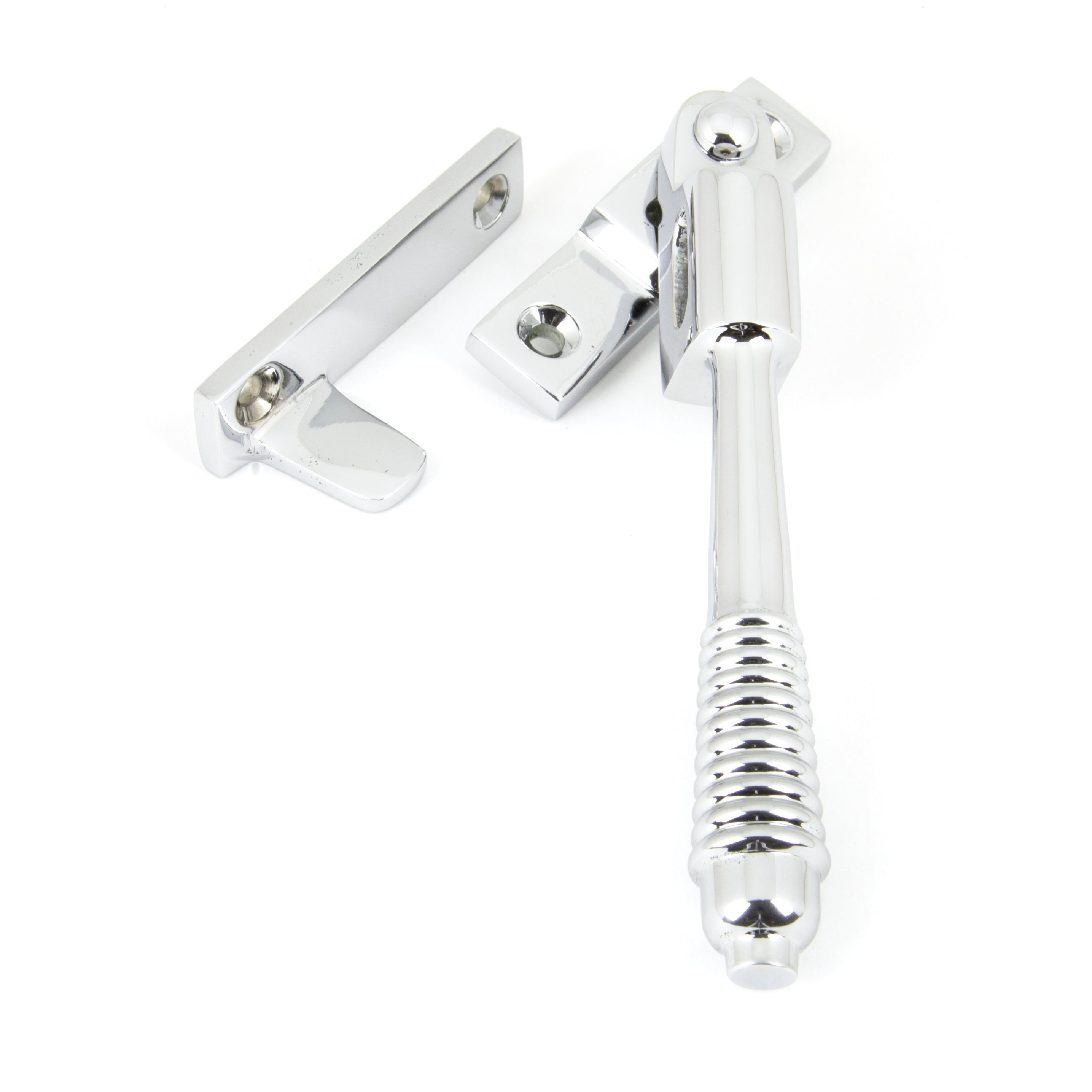 Polished Chrome Night-Vent Locking Reeded Fastener | From The Anvil-Night-Vent Fasteners-Yester Home