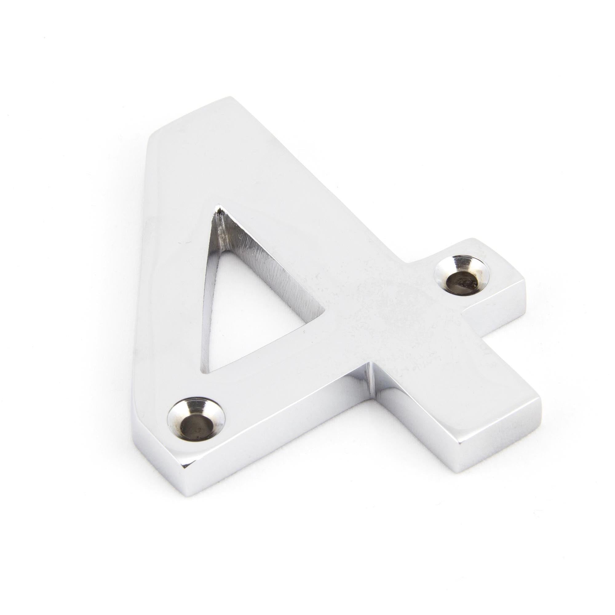 Polished Chrome Numeral 4 | From The Anvil - Numerals - From The Anvil - Yester Home
