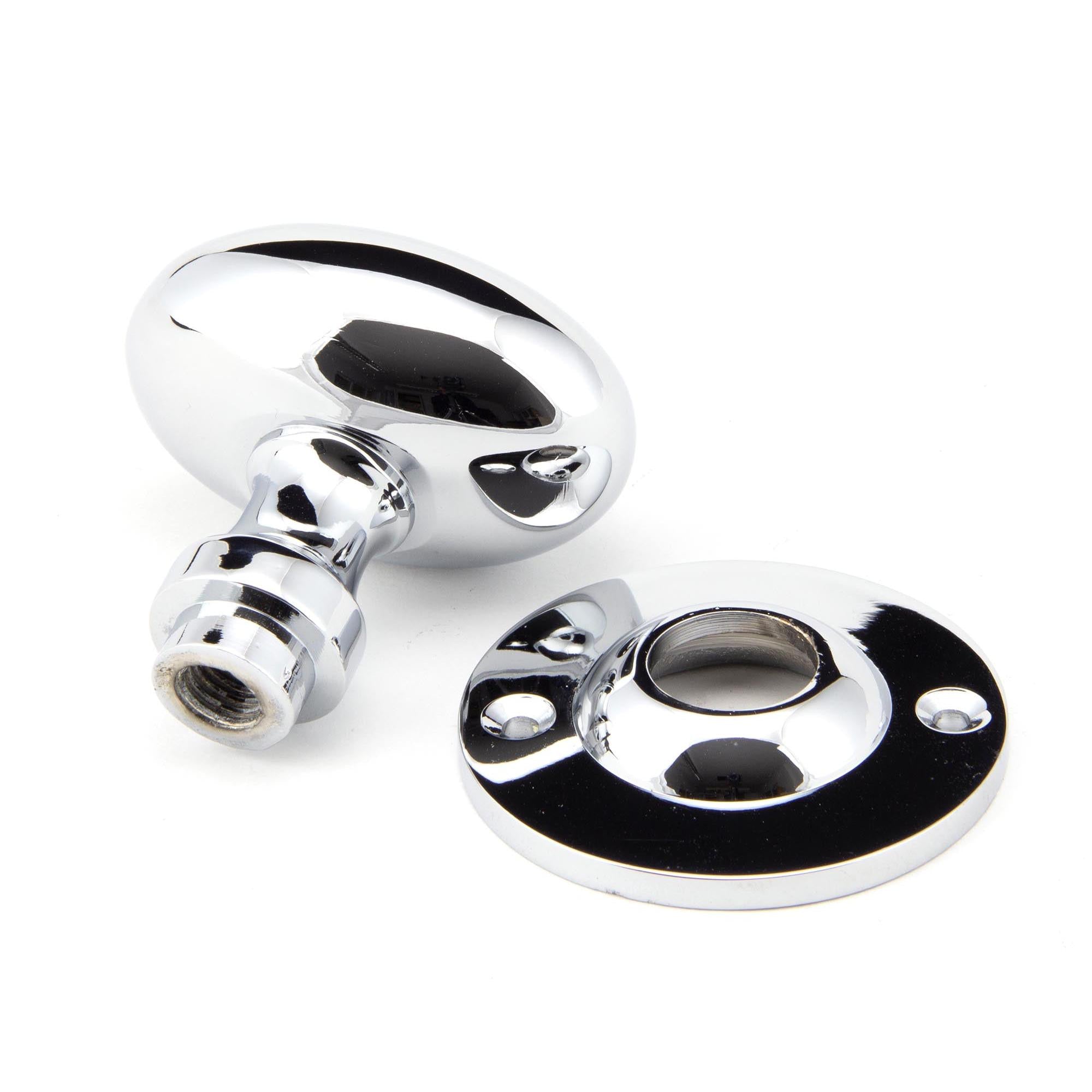 Polished Chrome Oval Mortice/Rim Knob Set | From The Anvil - Mortice Knobs - From The Anvil - Yester Home