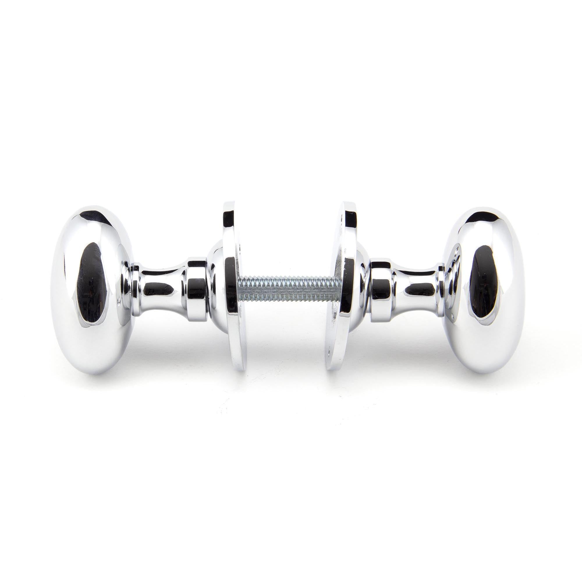Polished Chrome Oval Mortice/Rim Knob Set | From The Anvil - Mortice Knobs - From The Anvil - Yester Home