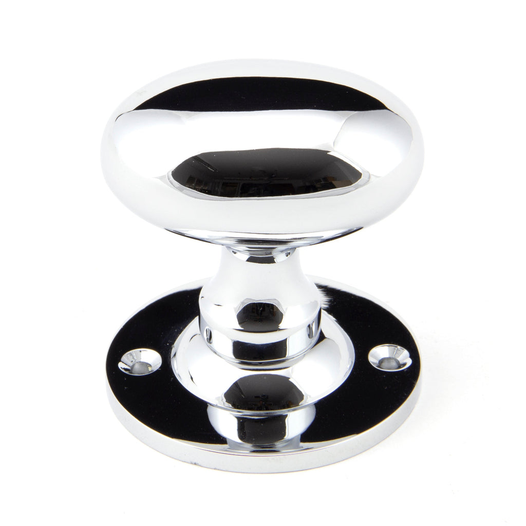 Polished Chrome Oval Mortice/Rim Knob Set | From The Anvil-Mortice Knobs-Yester Home