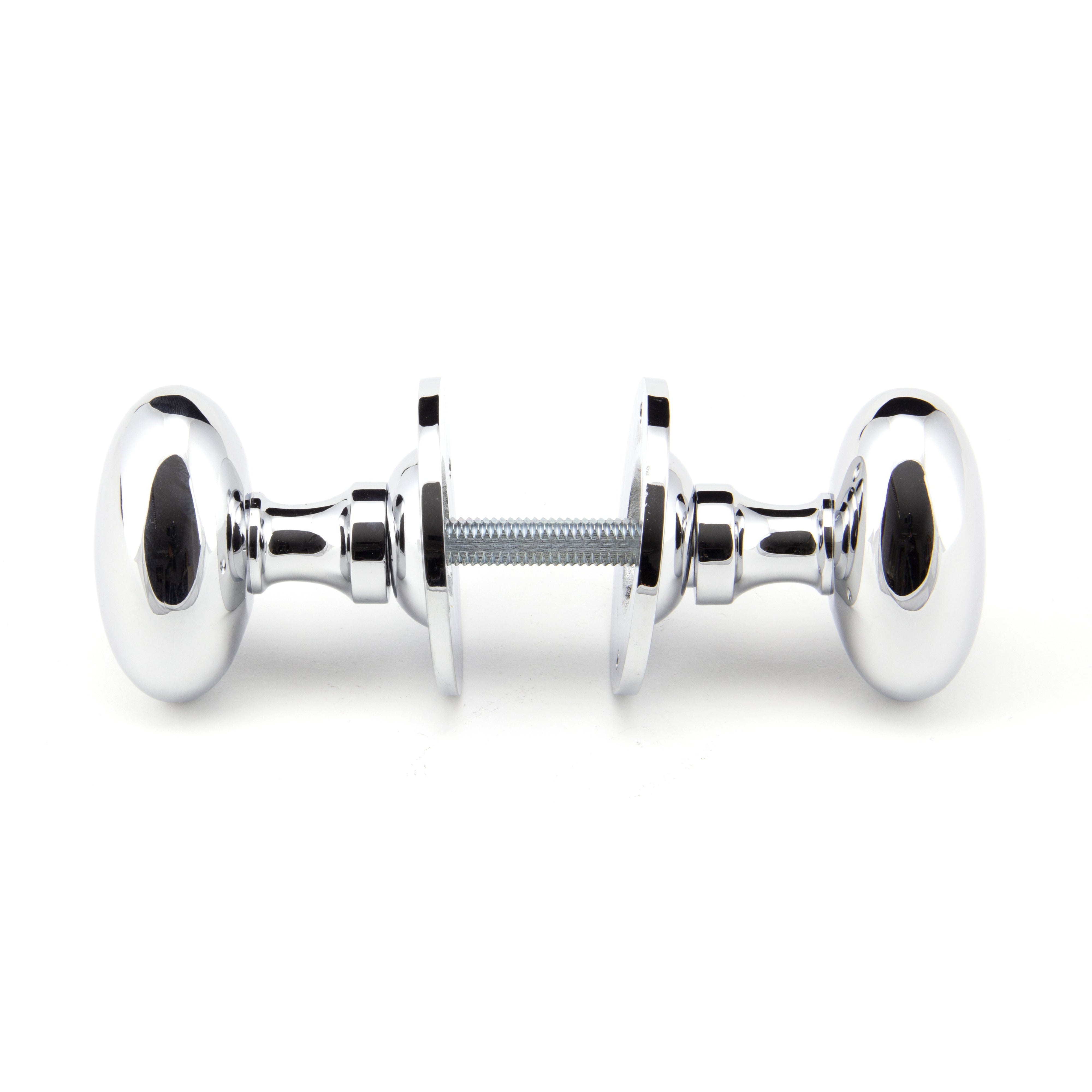 Polished Chrome Oval Mortice/Rim Knob Set | From The Anvil-Mortice Knobs-Yester Home