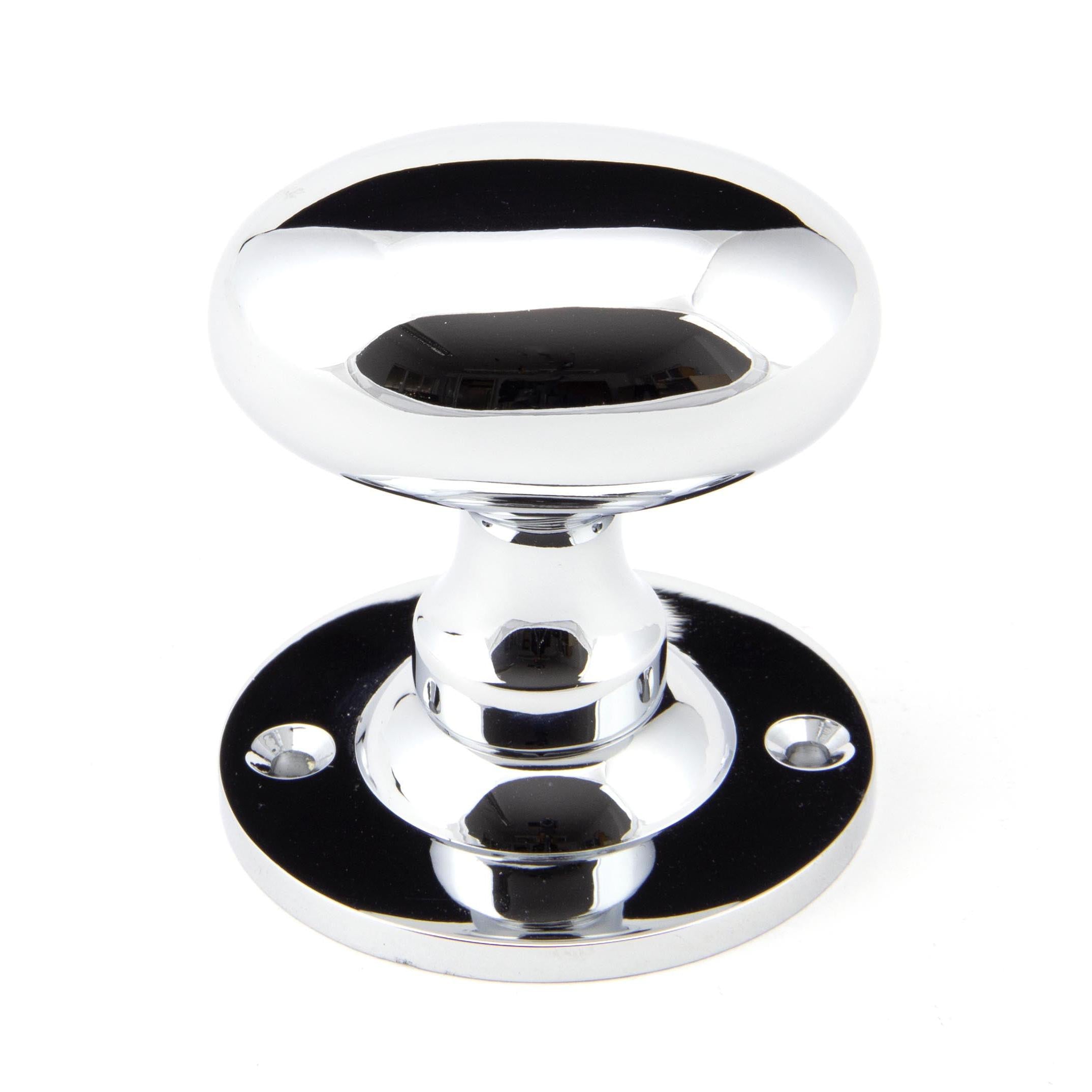 Polished Chrome Oval Mortice/Rim Knob Set | From The Anvil - Mortice Knobs - From The Anvil - Yester Home