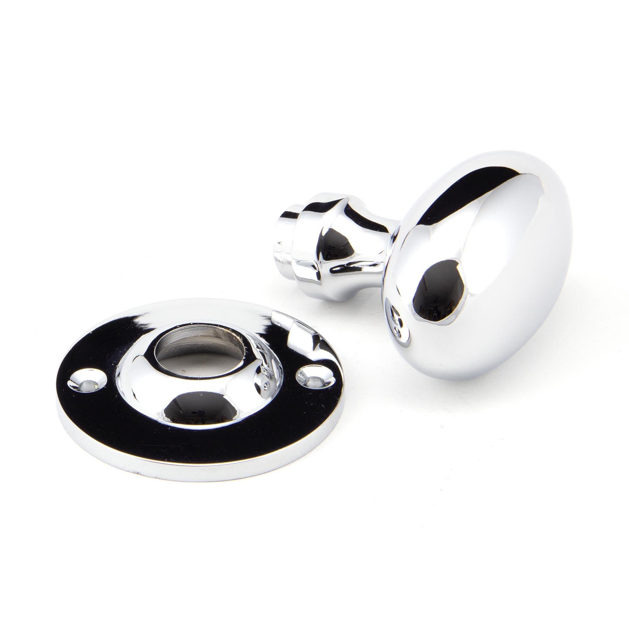 Polished Chrome Oval Mortice/Rim Knob Set | From The Anvil - Mortice Knobs - From The Anvil - Yester Home