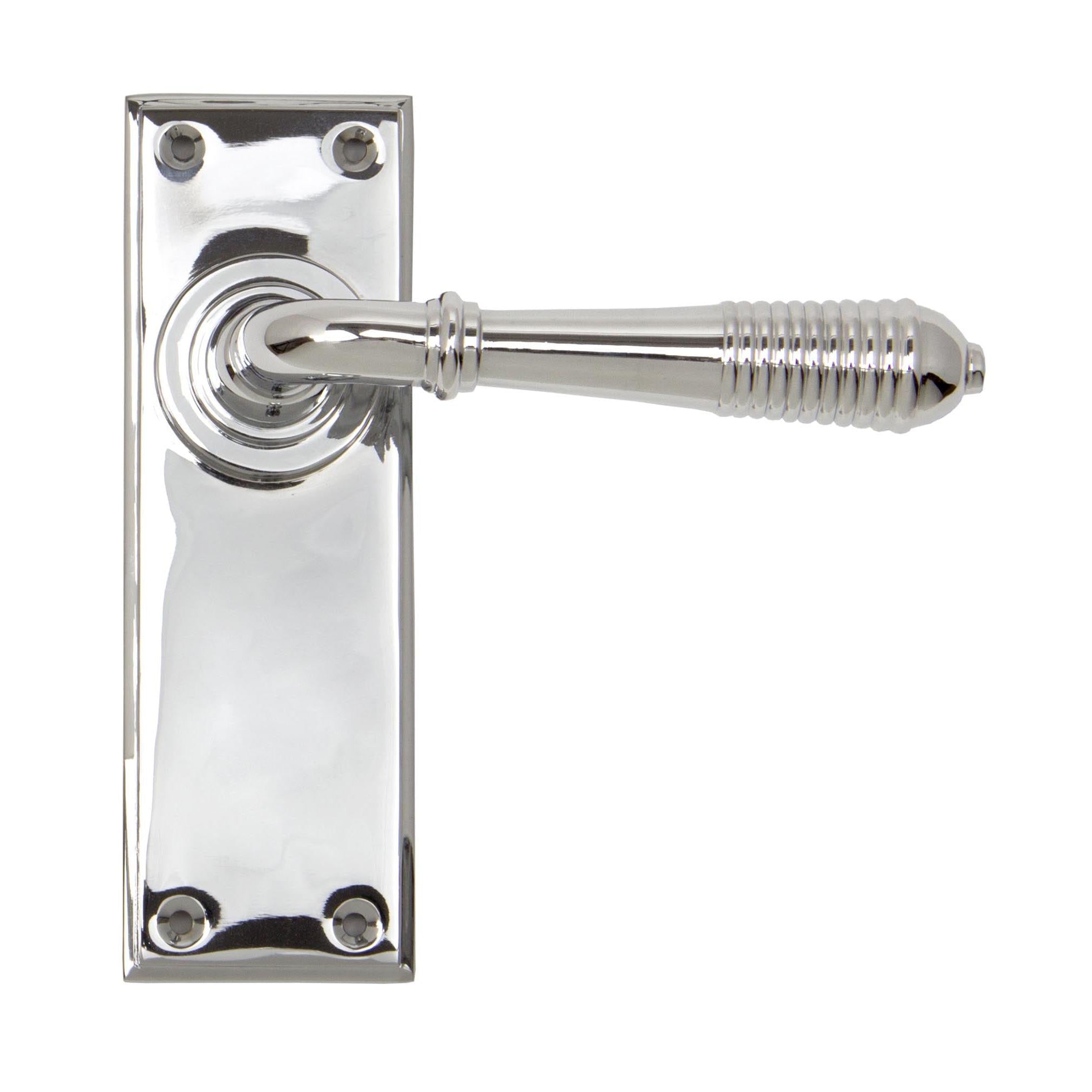 Polished Chrome Reeded Lever Latch Set | From The Anvil - Lever Latch - From The Anvil - Yester Home