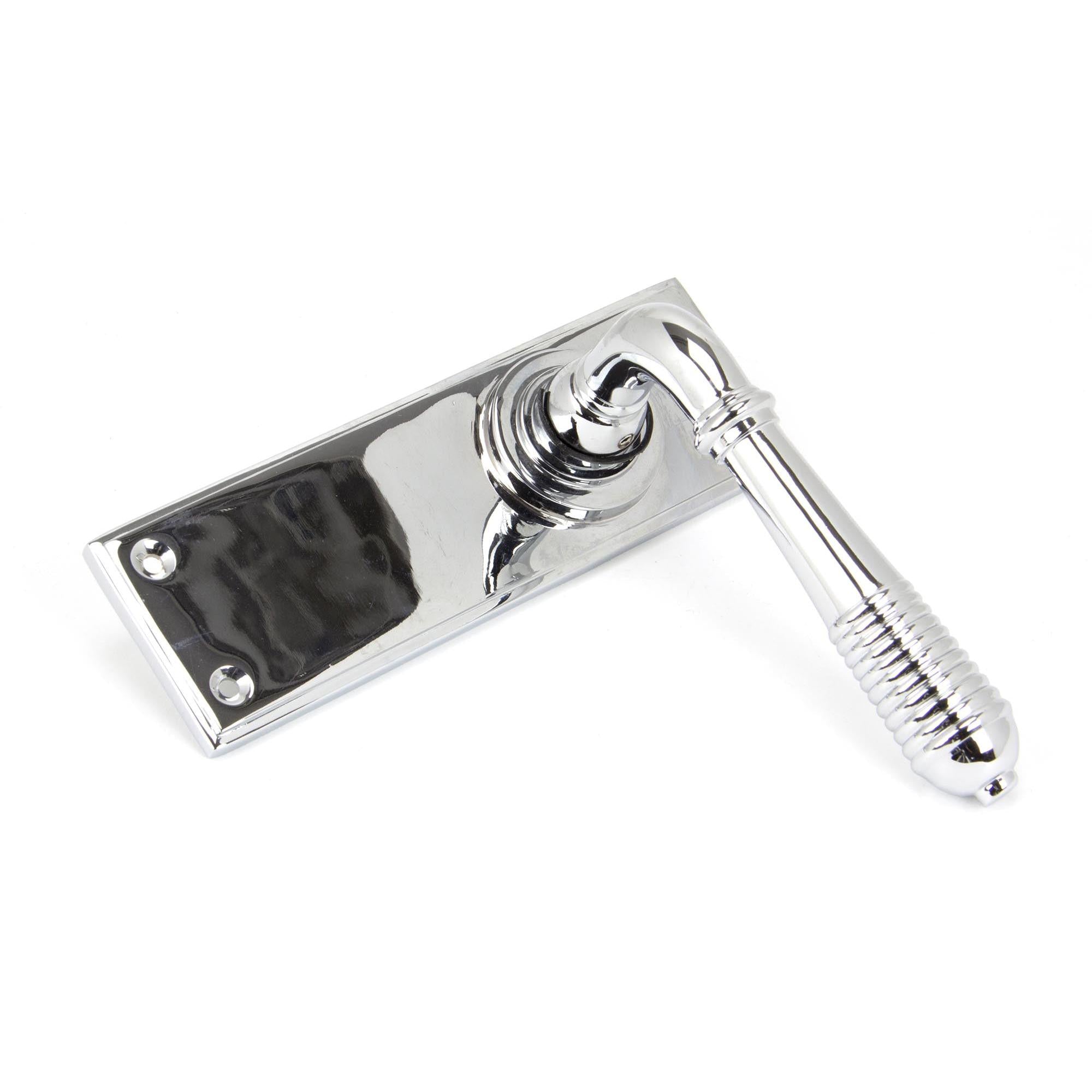 Polished Chrome Reeded Lever Latch Set | From The Anvil - Lever Latch - From The Anvil - Yester Home