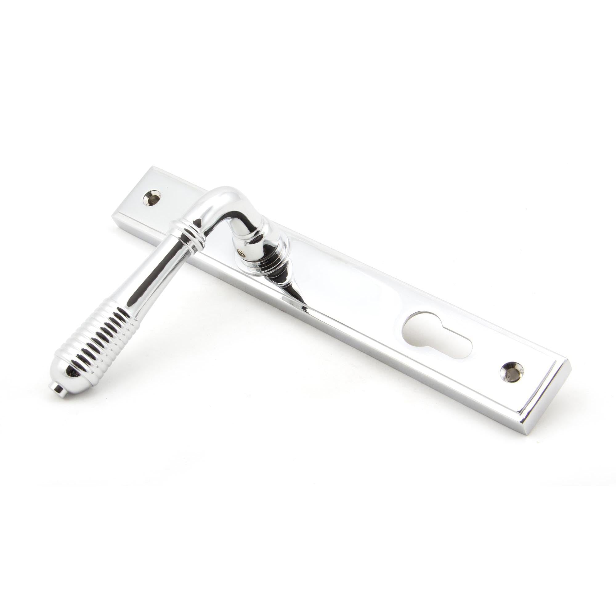 Polished Chrome Reeded Slimline Lever Espag. Lock Set | From The Anvil - Espagnolette - From The Anvil - Yester Home