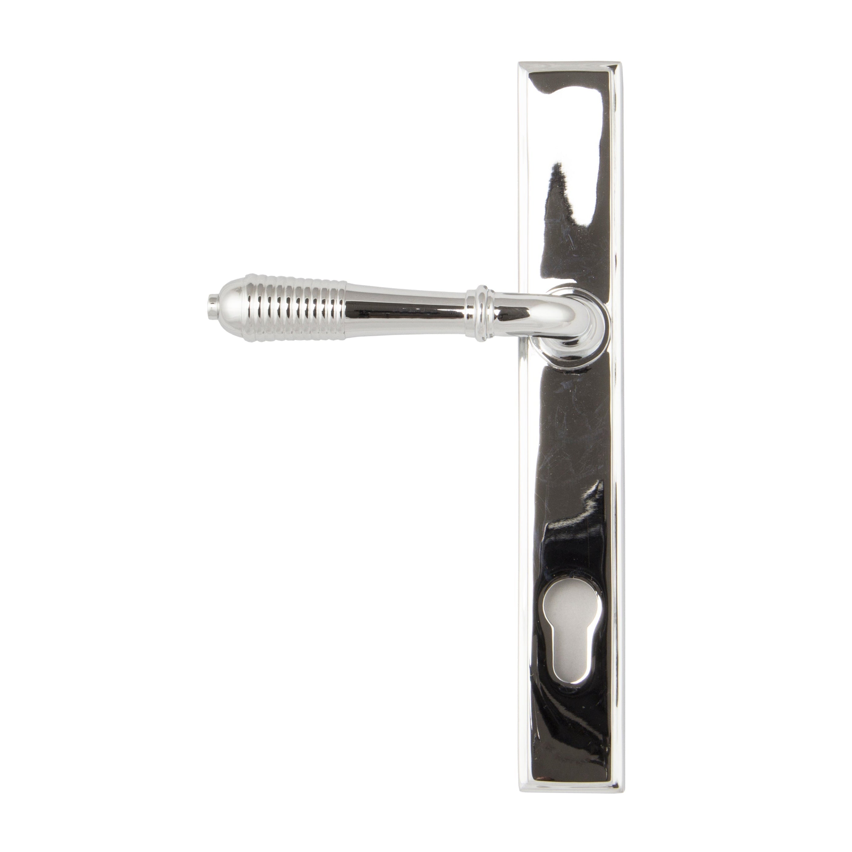 Polished Chrome Reeded Slimline Lever Espag. Lock Set | From The Anvil-Espagnolette-Yester Home