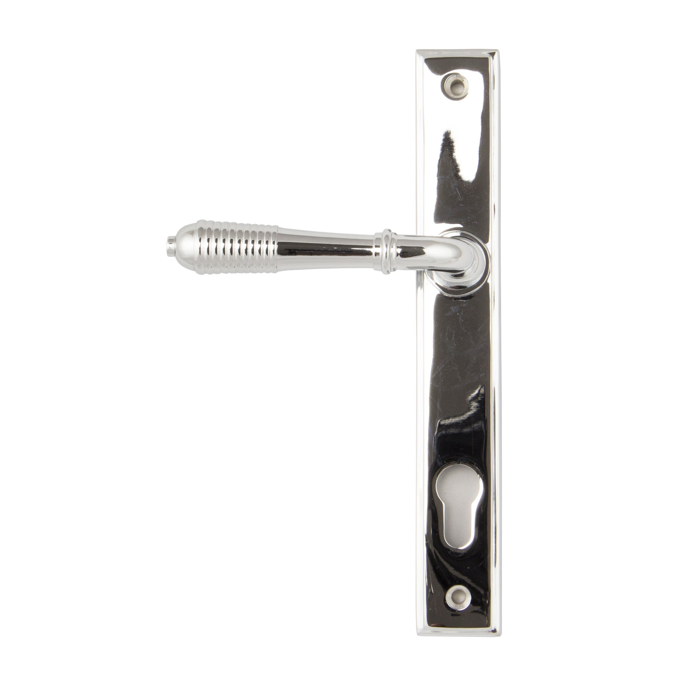 Polished Chrome Reeded Slimline Lever Espag. Lock Set | From The Anvil-Espagnolette-Yester Home