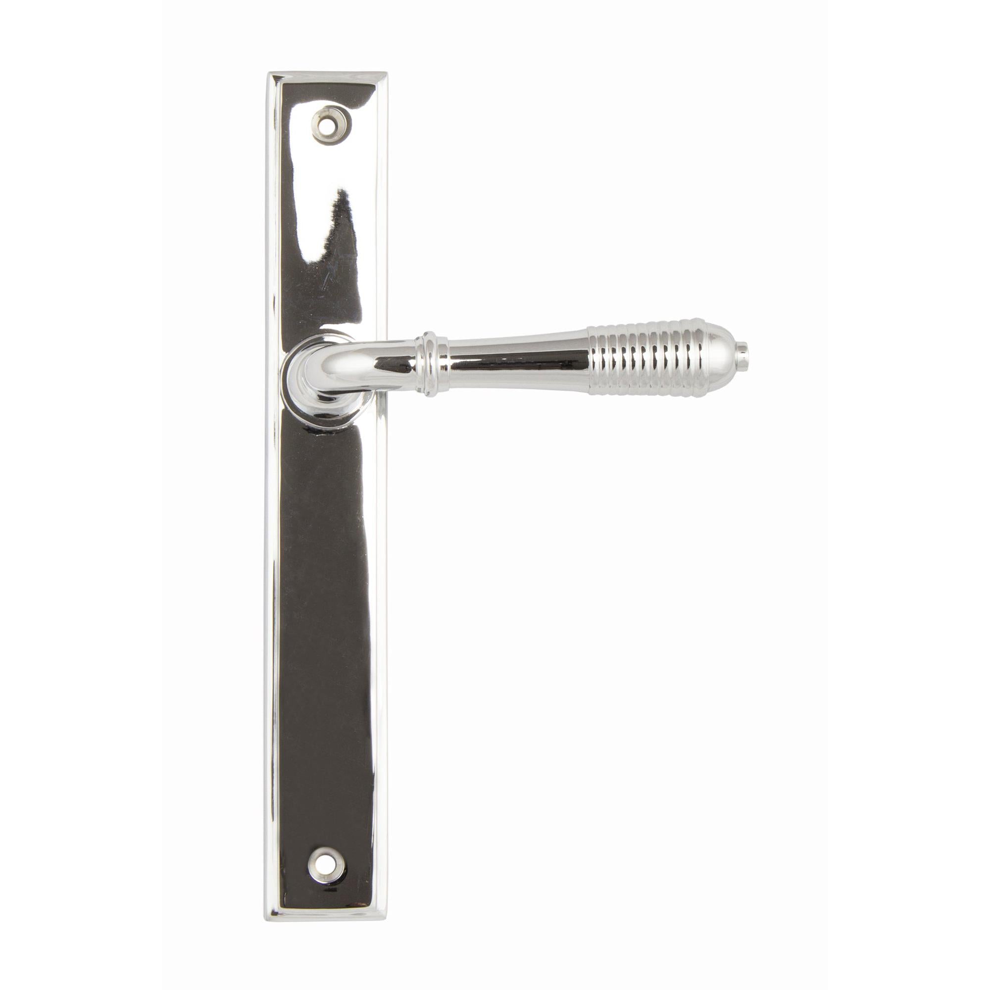 Polished Chrome Reeded Slimline Lever Latch Set | From The Anvil - Espagnolette - From The Anvil - Yester Home