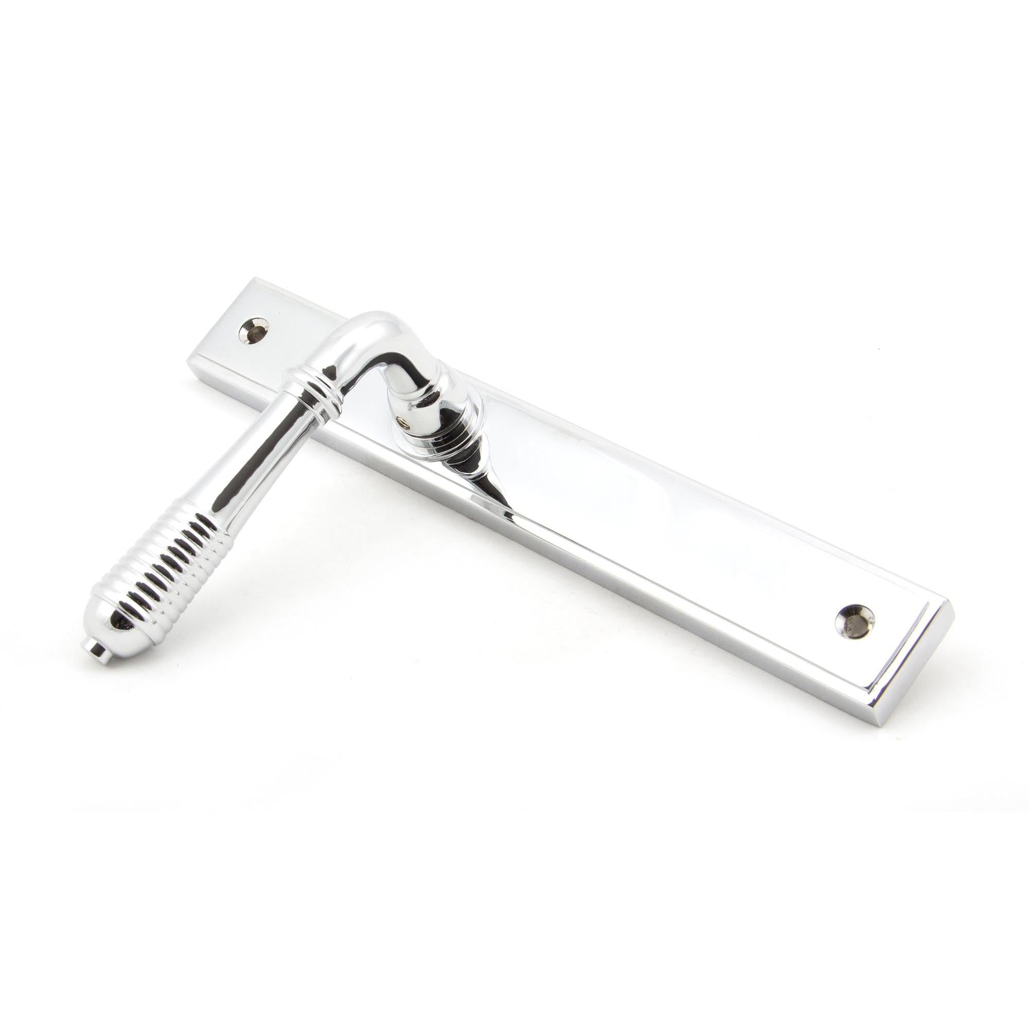 Polished Chrome Reeded Slimline Lever Latch Set | From The Anvil - Espagnolette - From The Anvil - Yester Home