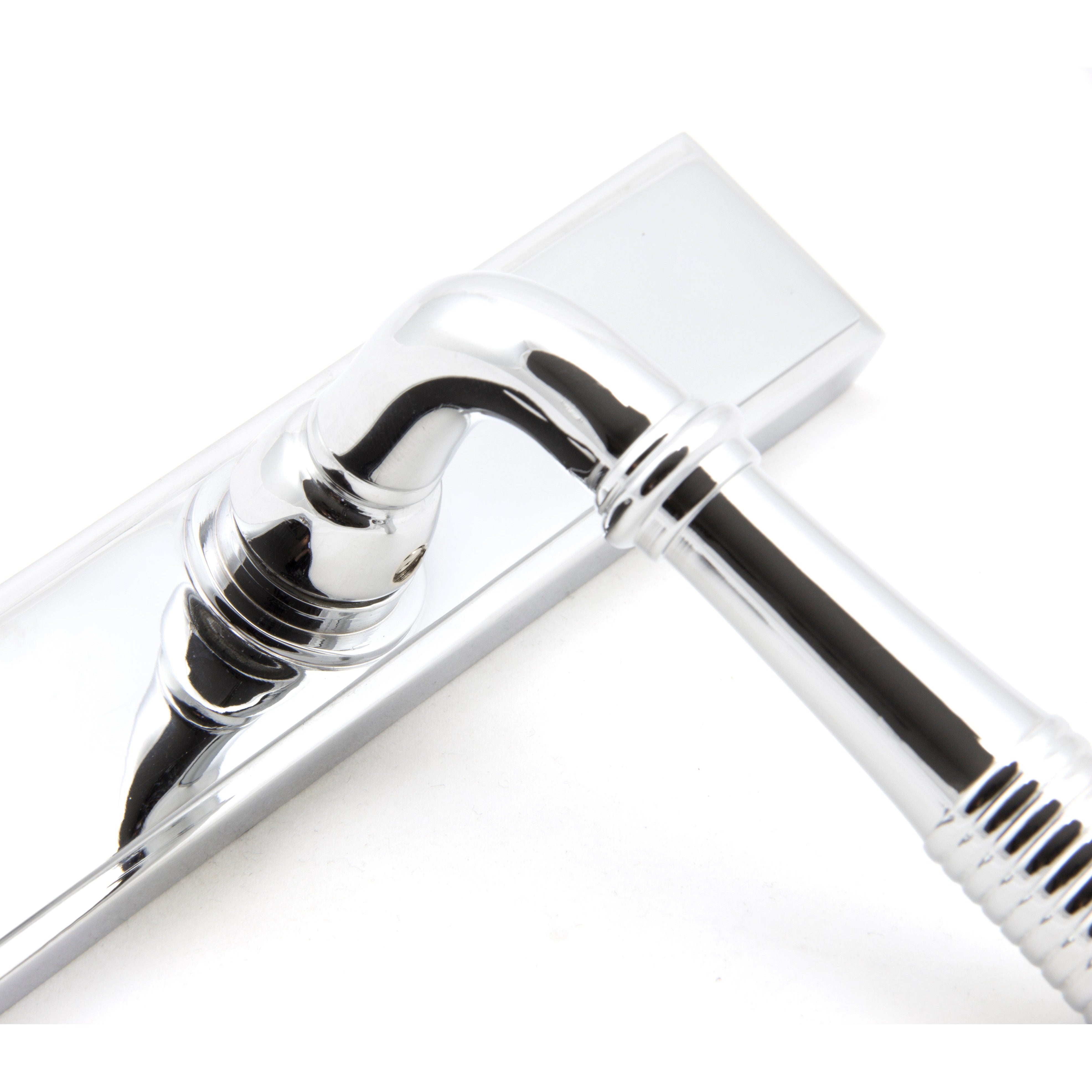 Polished Chrome Reeded Slimline Lever Latch Set | From The Anvil-Espagnolette-Yester Home
