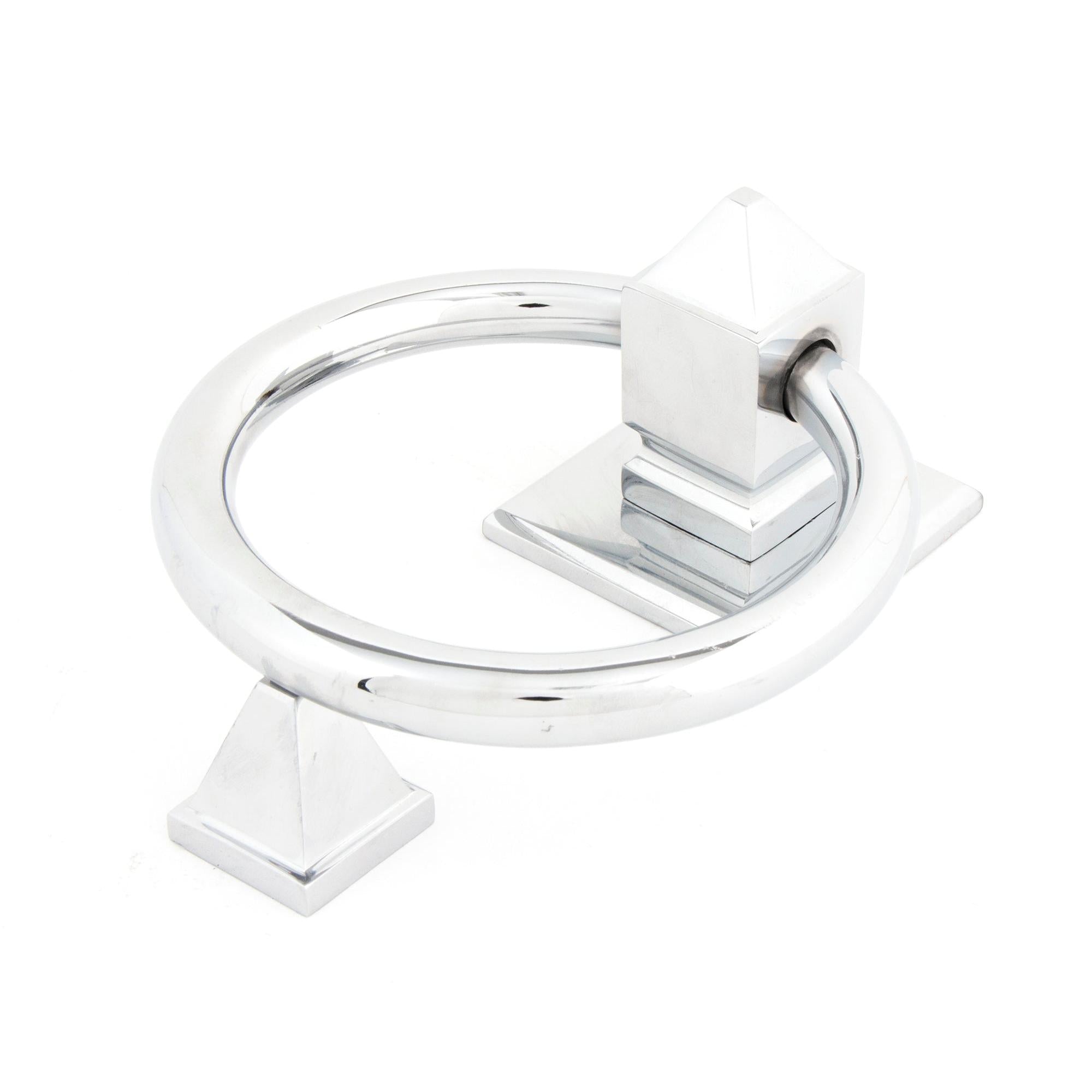 Polished Chrome Ring Door Knocker | From The Anvil - Bolt-Through Door Knockers - From The Anvil - Yester Home