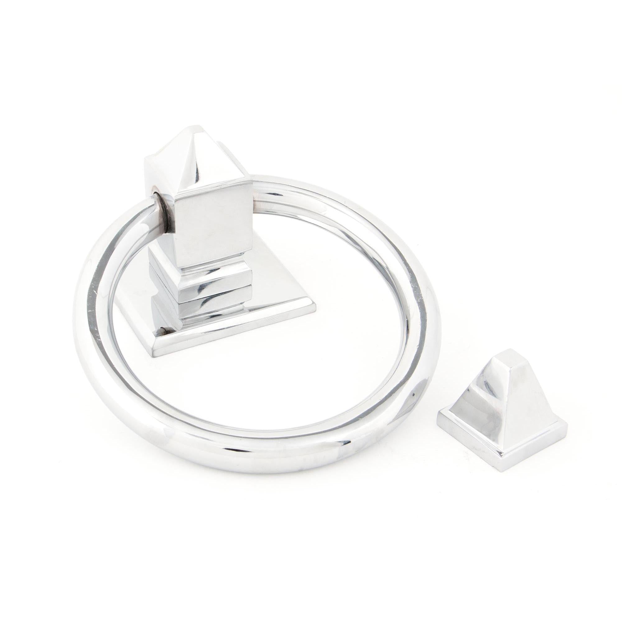 Polished Chrome Ring Door Knocker | From The Anvil - Bolt-Through Door Knockers - From The Anvil - Yester Home