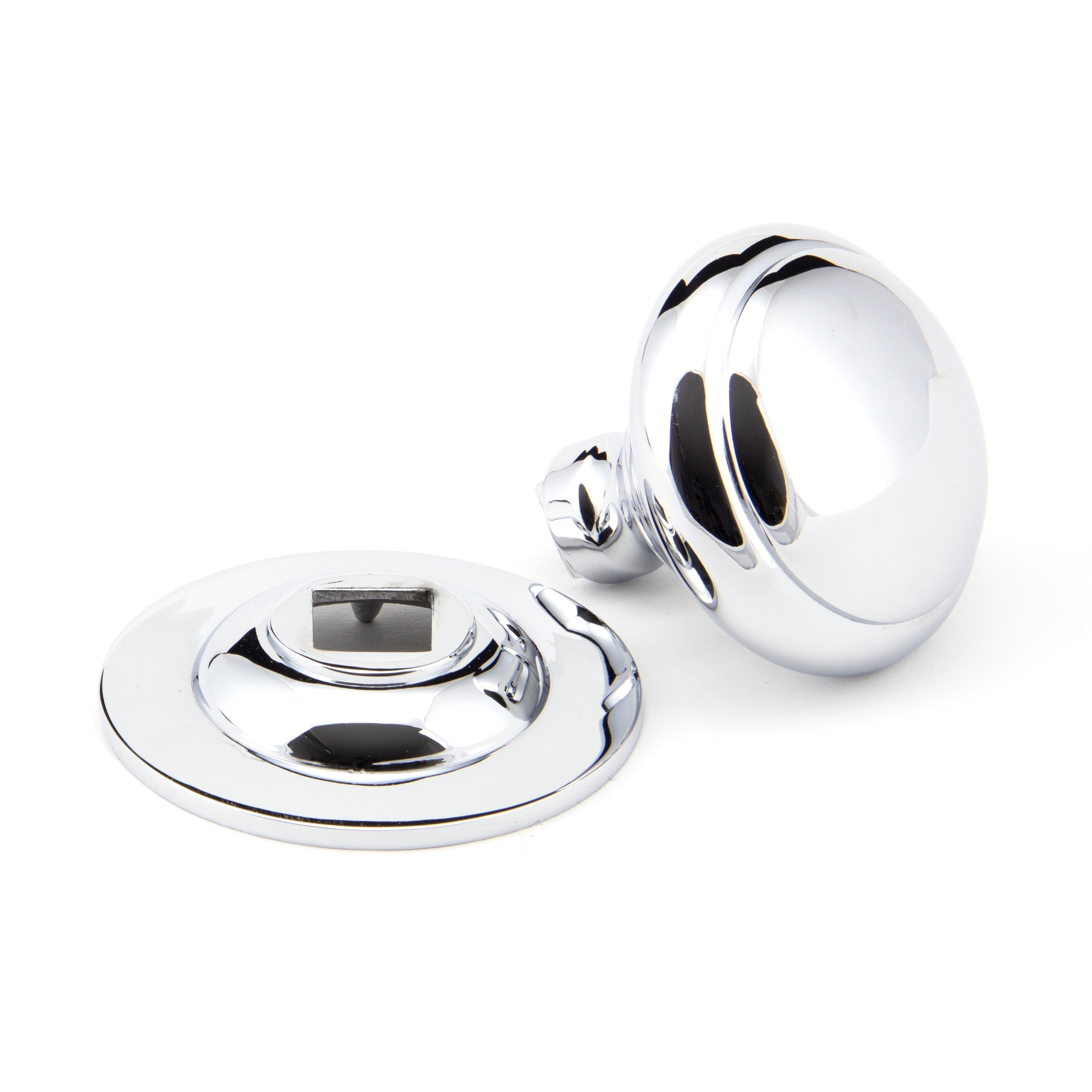 Polished Chrome Round Centre Door Knob | From The Anvil-Centre Door Knobs-Yester Home