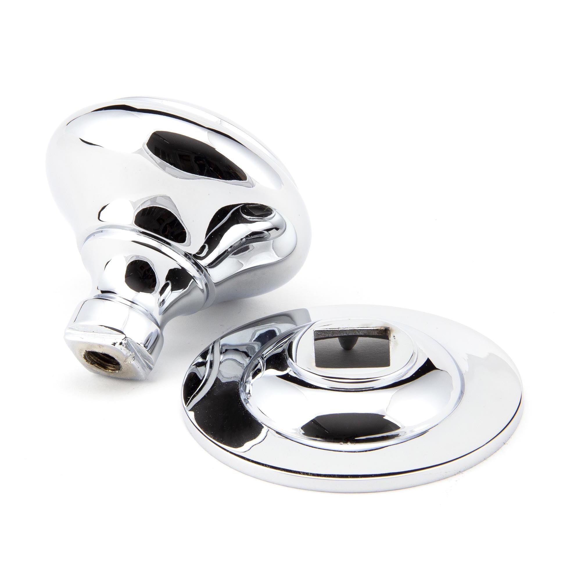 Polished Chrome Round Centre Door Knob | From The Anvil - Centre Door Knobs - From The Anvil - Yester Home