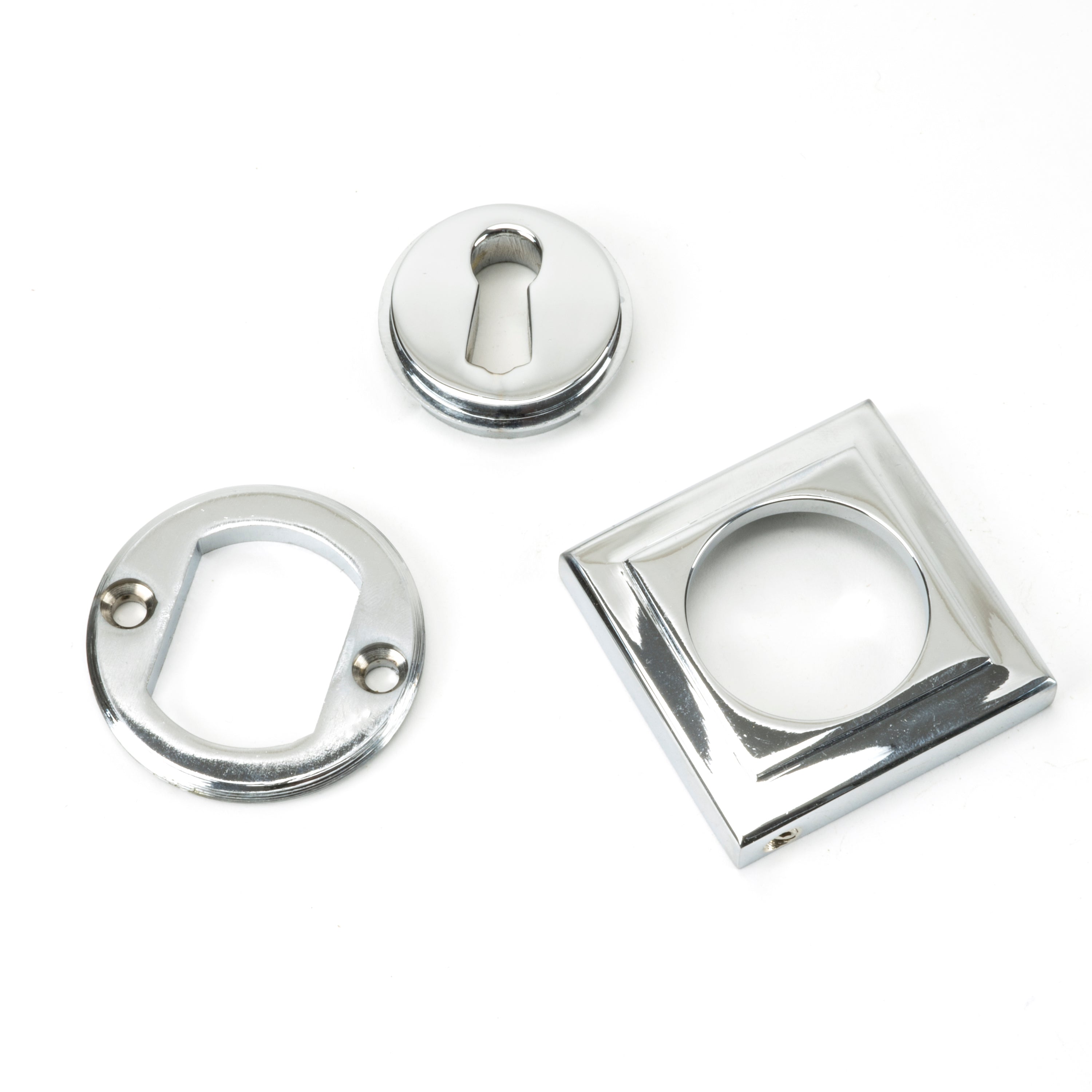 Polished Chrome Round Escutcheon (Square) | From The Anvil-Escutcheons-Yester Home