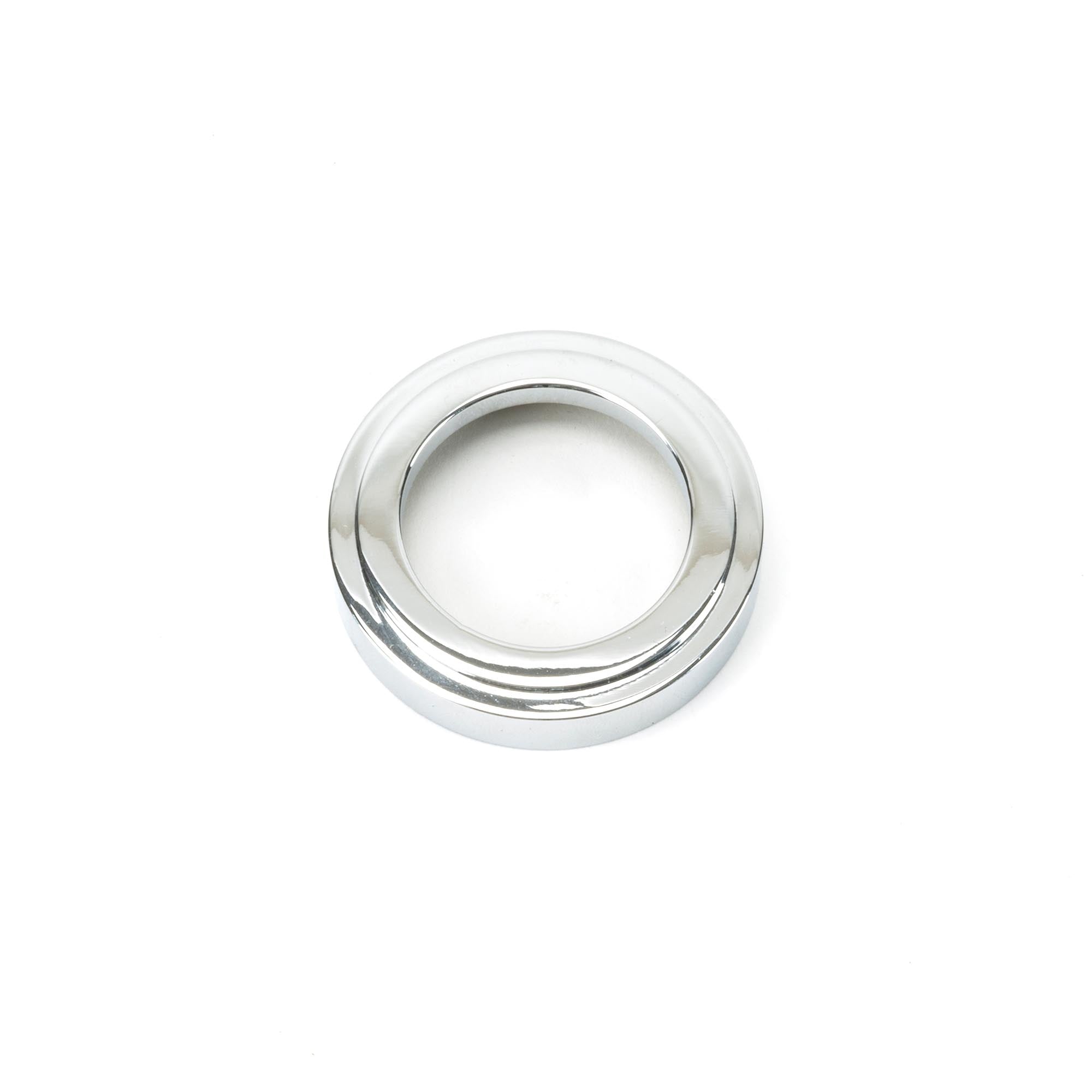 Polished Chrome Round Euro Escutcheon (Art Deco) | From The Anvil - Euro Escutcheons - From The Anvil - Yester Home