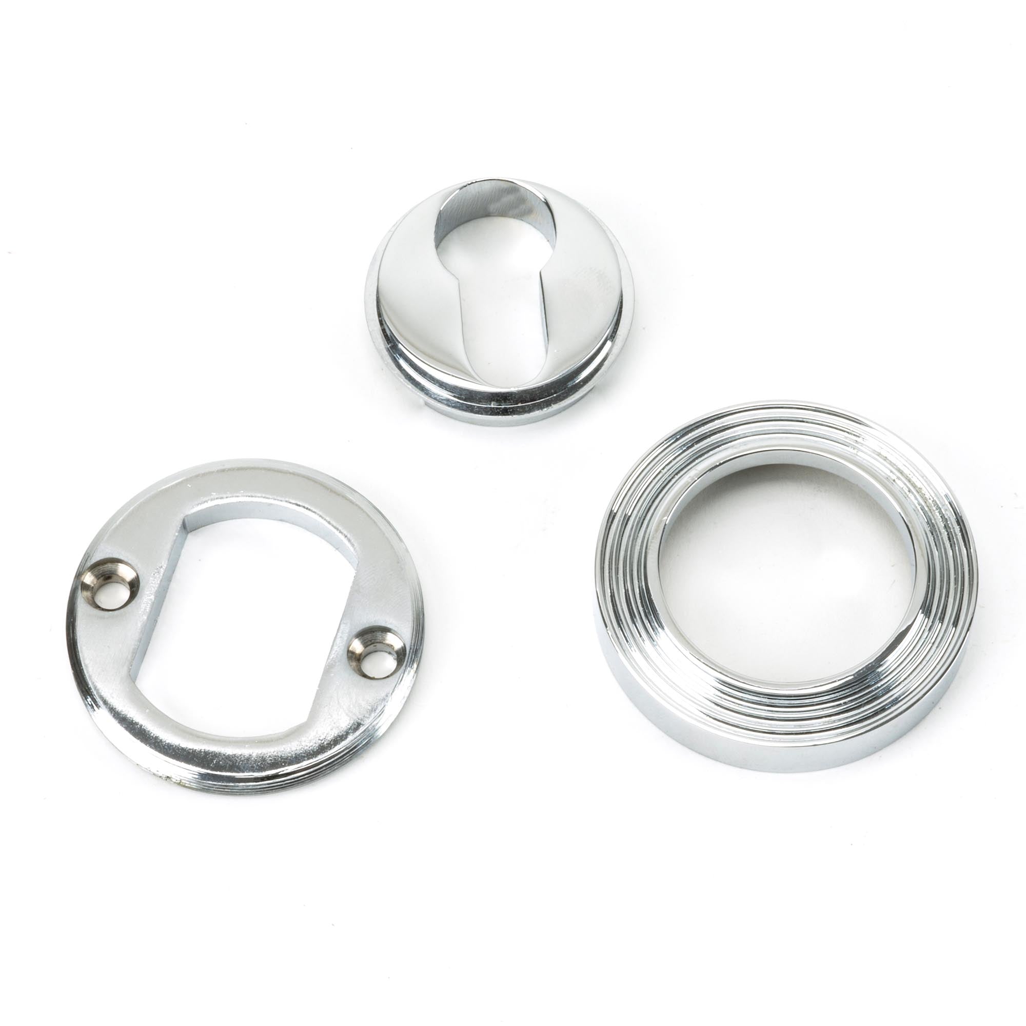 Polished Chrome Round Euro Escutcheon (Beehive) | From The Anvil - Euro Escutcheons - From The Anvil - Yester Home