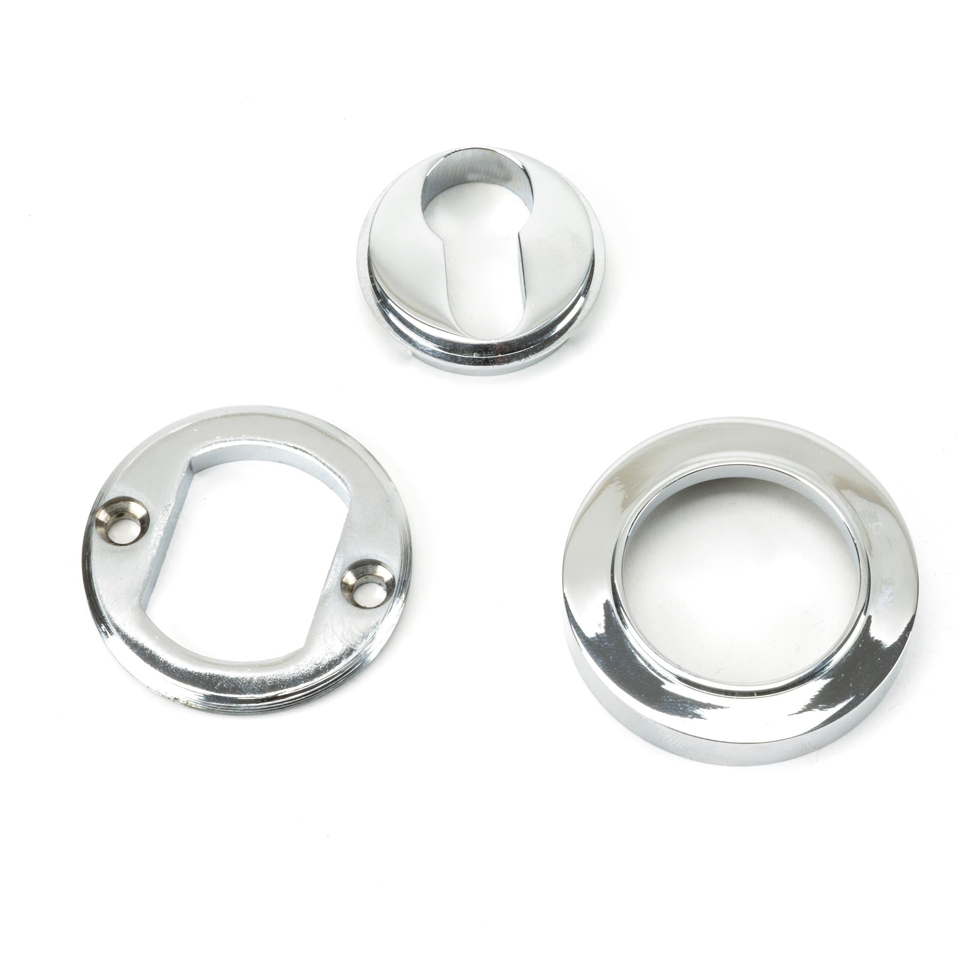 Polished Chrome Round Euro Escutcheon (Plain) | From The Anvil - Euro Escutcheons - From The Anvil - Yester Home