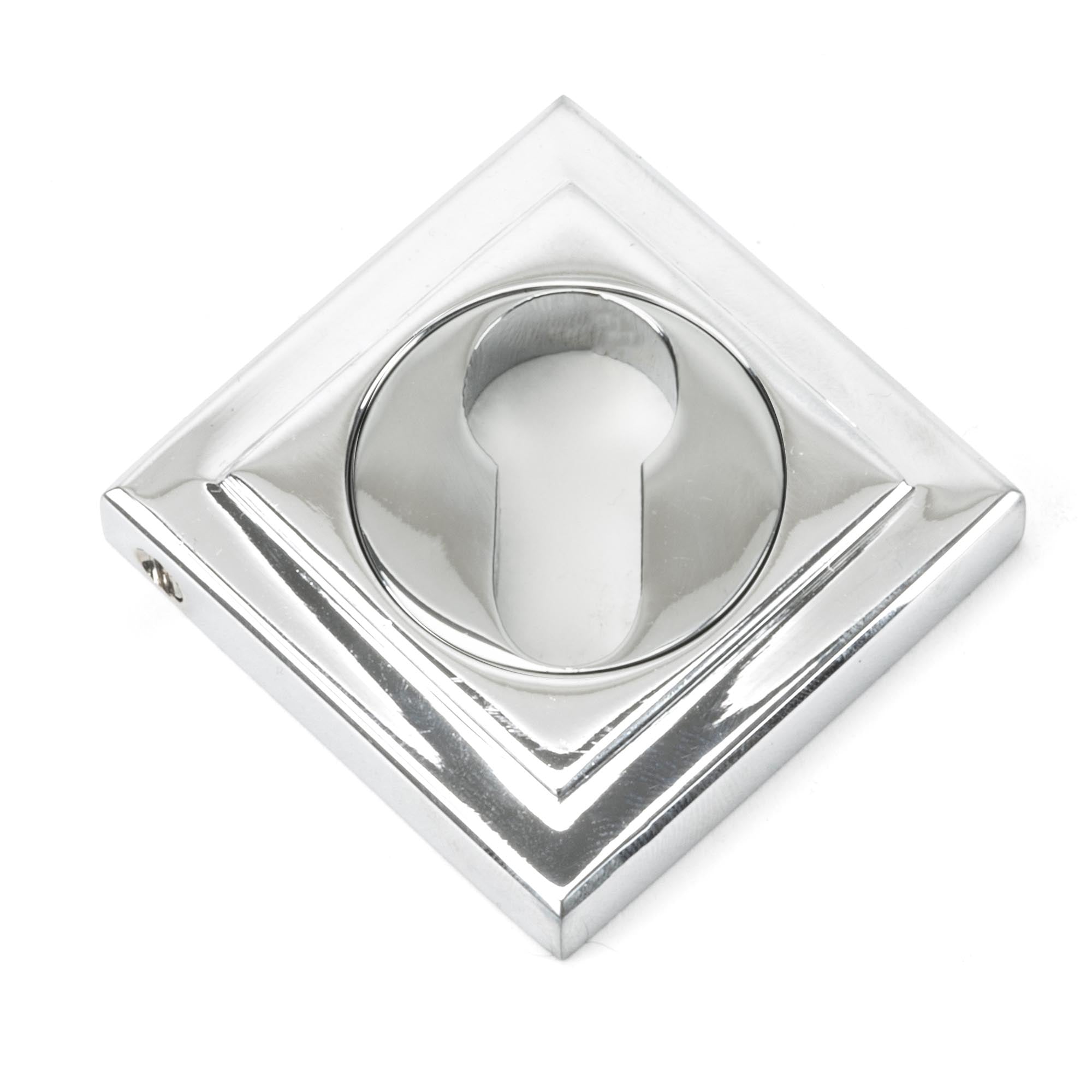 Polished Chrome Round Euro Escutcheon (Square) | From The Anvil - Euro Escutcheons - From The Anvil - Yester Home