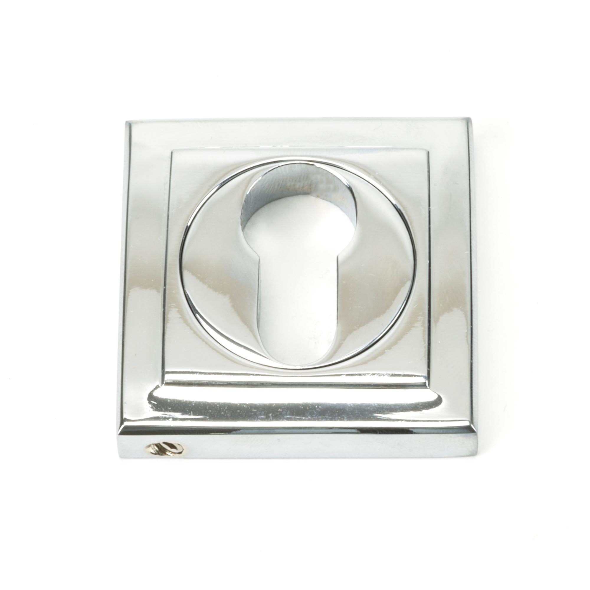 Polished Chrome Round Euro Escutcheon (Square) | From The Anvil - Euro Escutcheons - From The Anvil - Yester Home