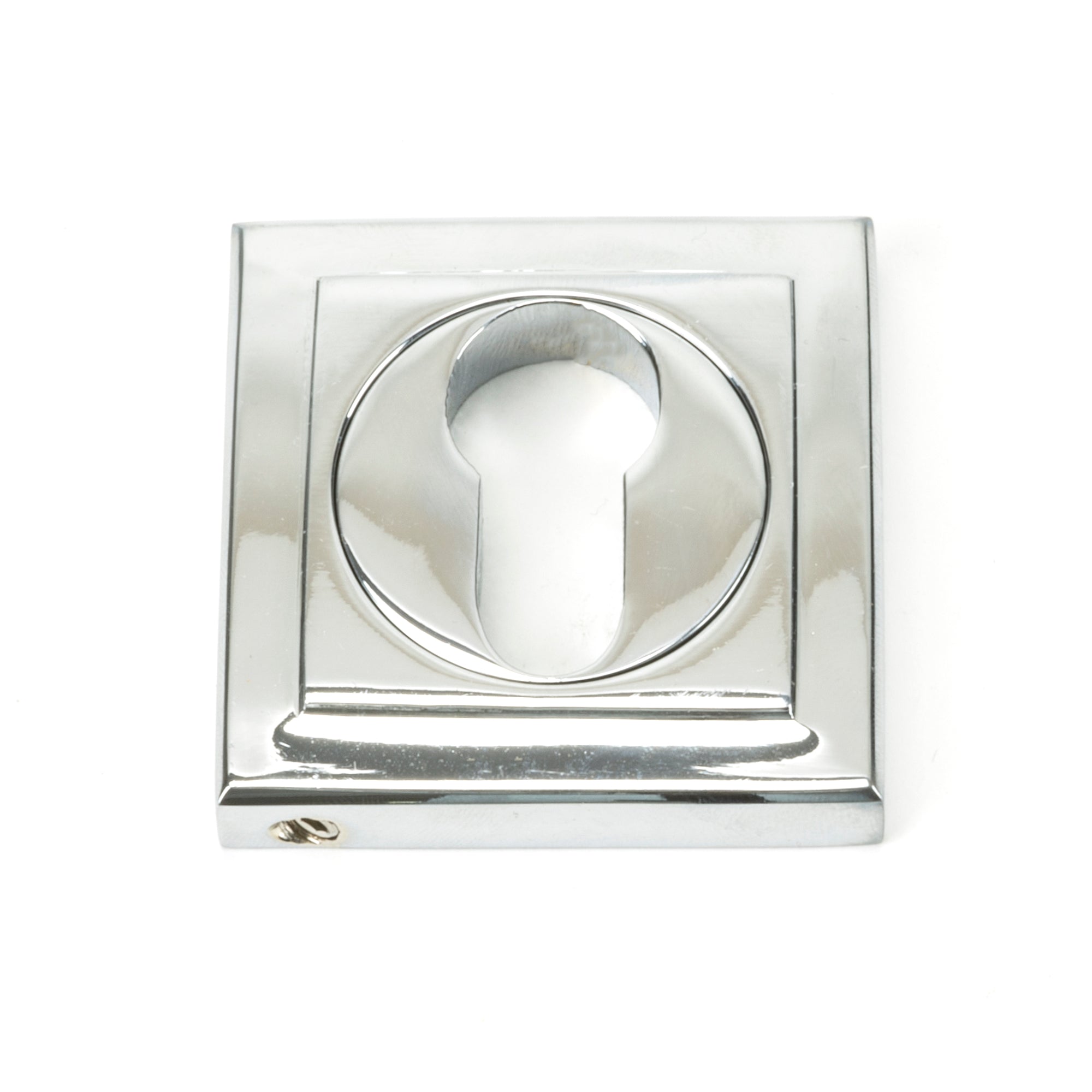 Polished Chrome Round Euro Escutcheon (Square) | From The Anvil-Euro Escutcheons-Yester Home