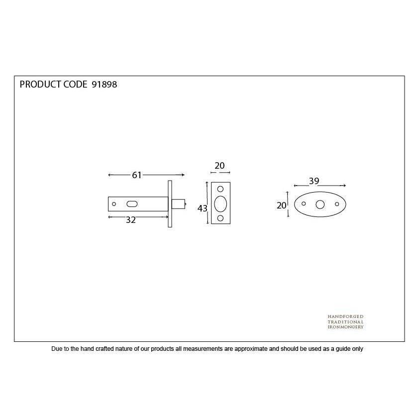 Polished Chrome Security Door Bolt | From The Anvil-Bolts-Yester Home