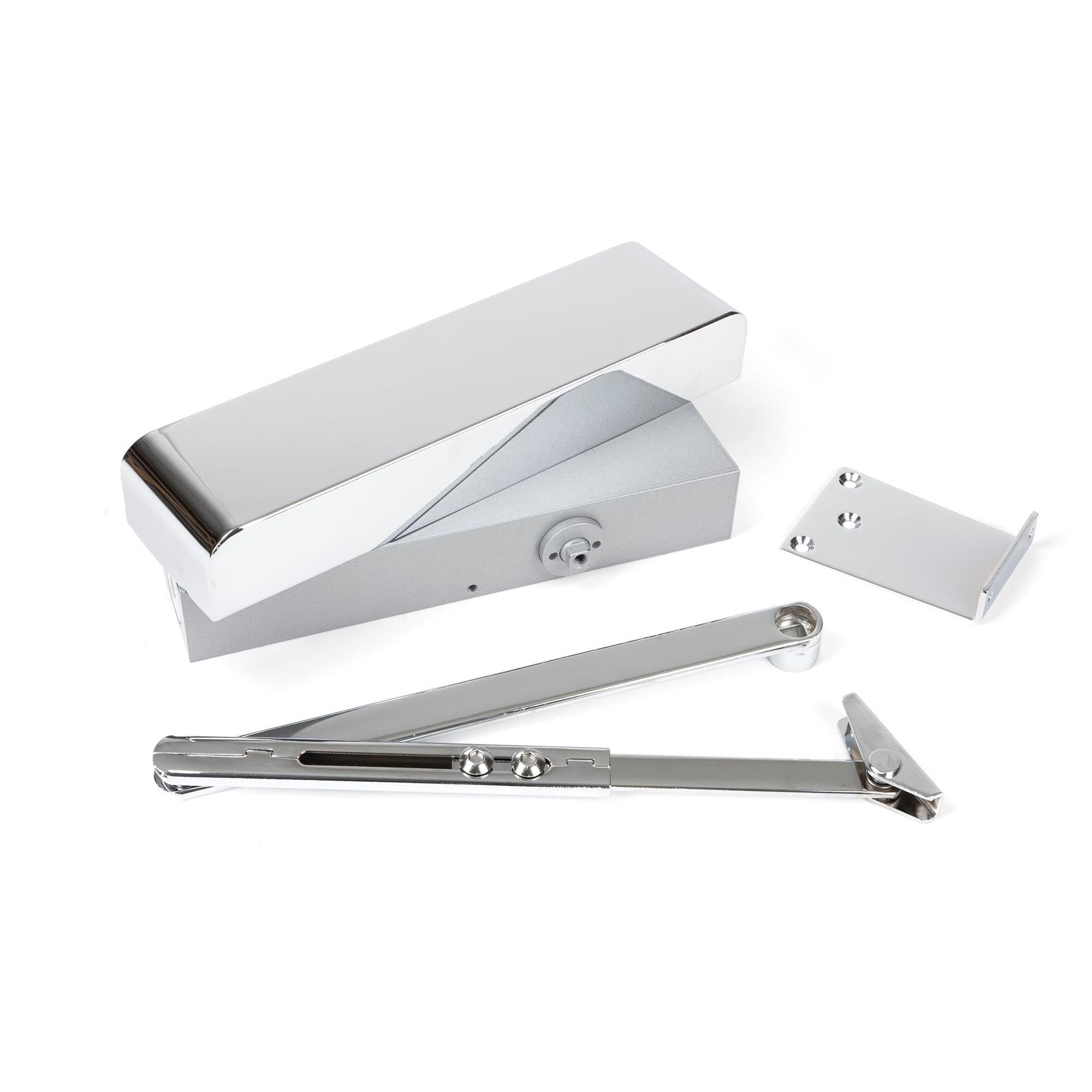 Polished Chrome Size 2-5 Door Closer & Cover | From The Anvil - Door Closer & Cover - From The Anvil - Yester Home