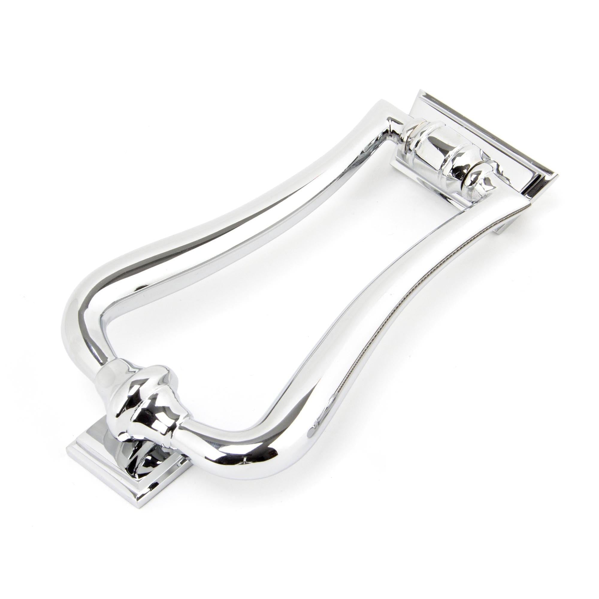 Polished Chrome Slimline Art Deco Door Knocker | From The Anvil - Bolt-Through Door Knockers - From The Anvil - Yester Home