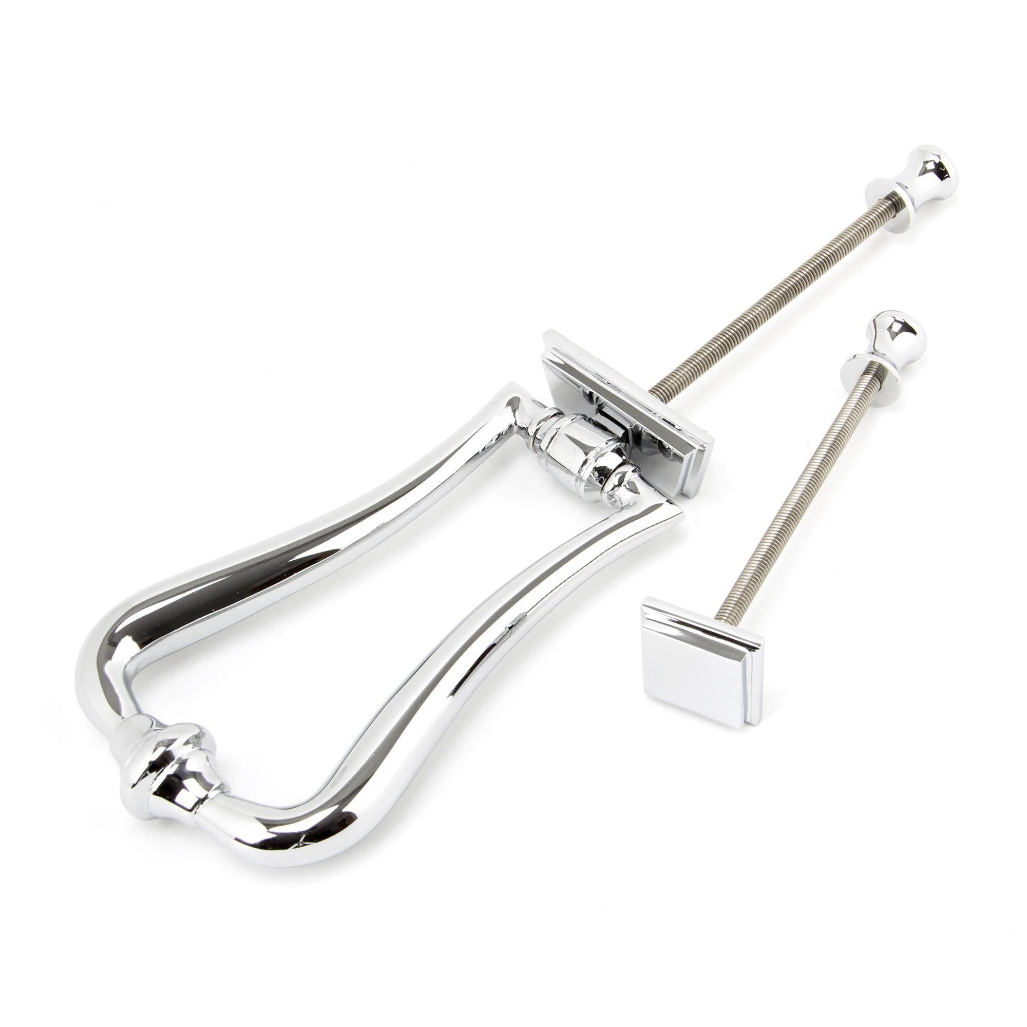 Polished Chrome Slimline Art Deco Door Knocker | From The Anvil - Bolt-Through Door Knockers - From The Anvil - Yester Home