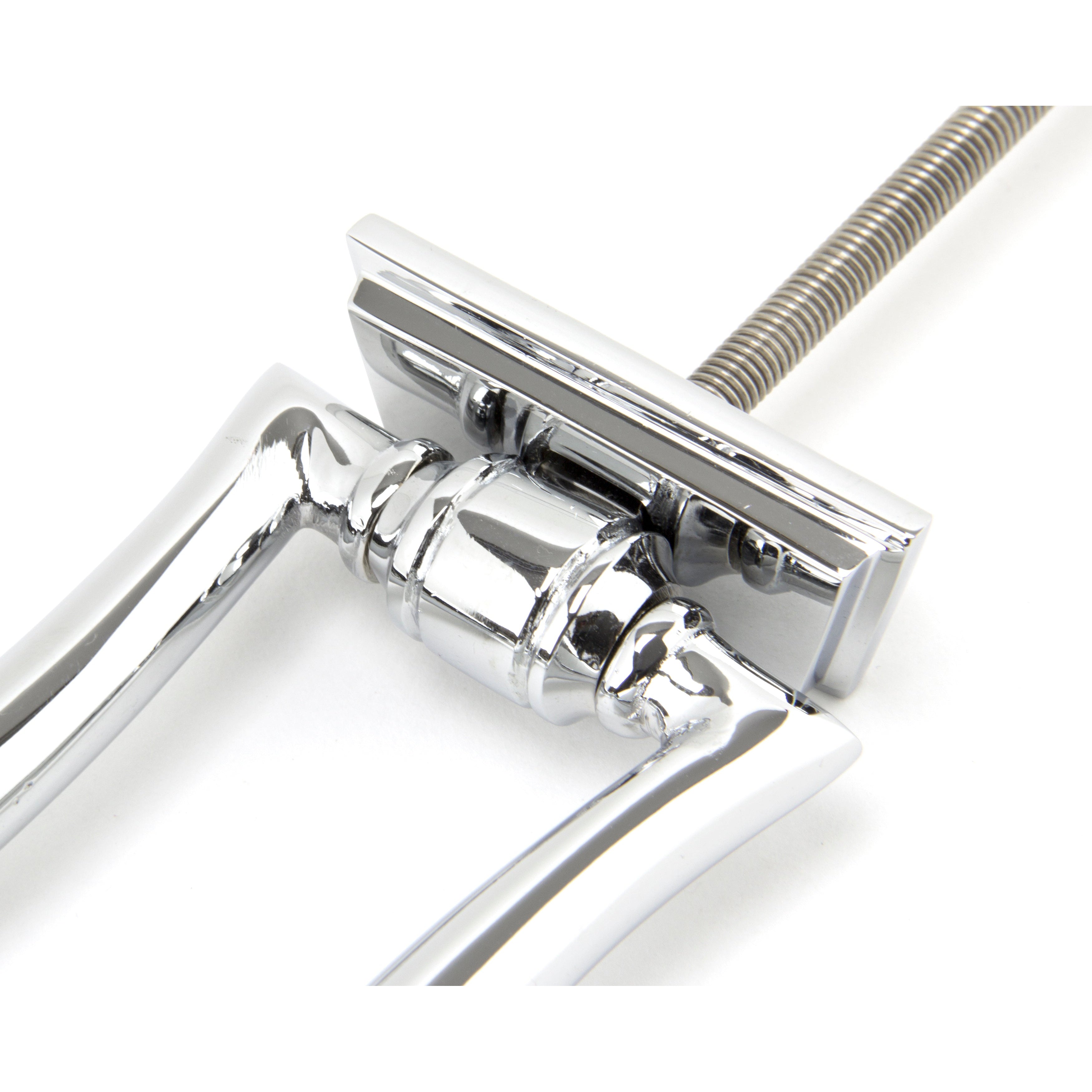 Polished Chrome Slimline Art Deco Door Knocker | From The Anvil-Bolt-Through Door Knockers-Yester Home