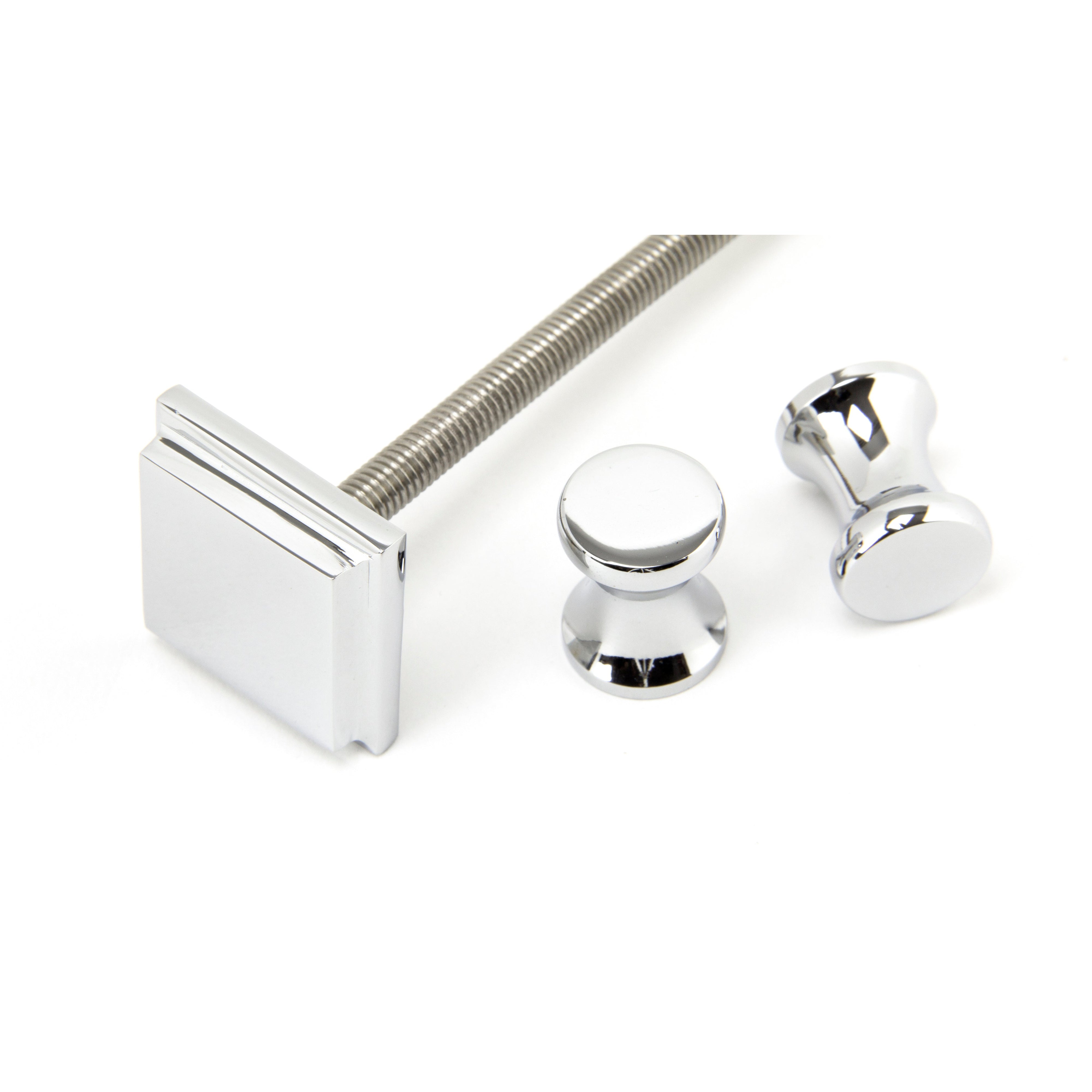 Polished Chrome Slimline Art Deco Door Knocker | From The Anvil-Bolt-Through Door Knockers-Yester Home