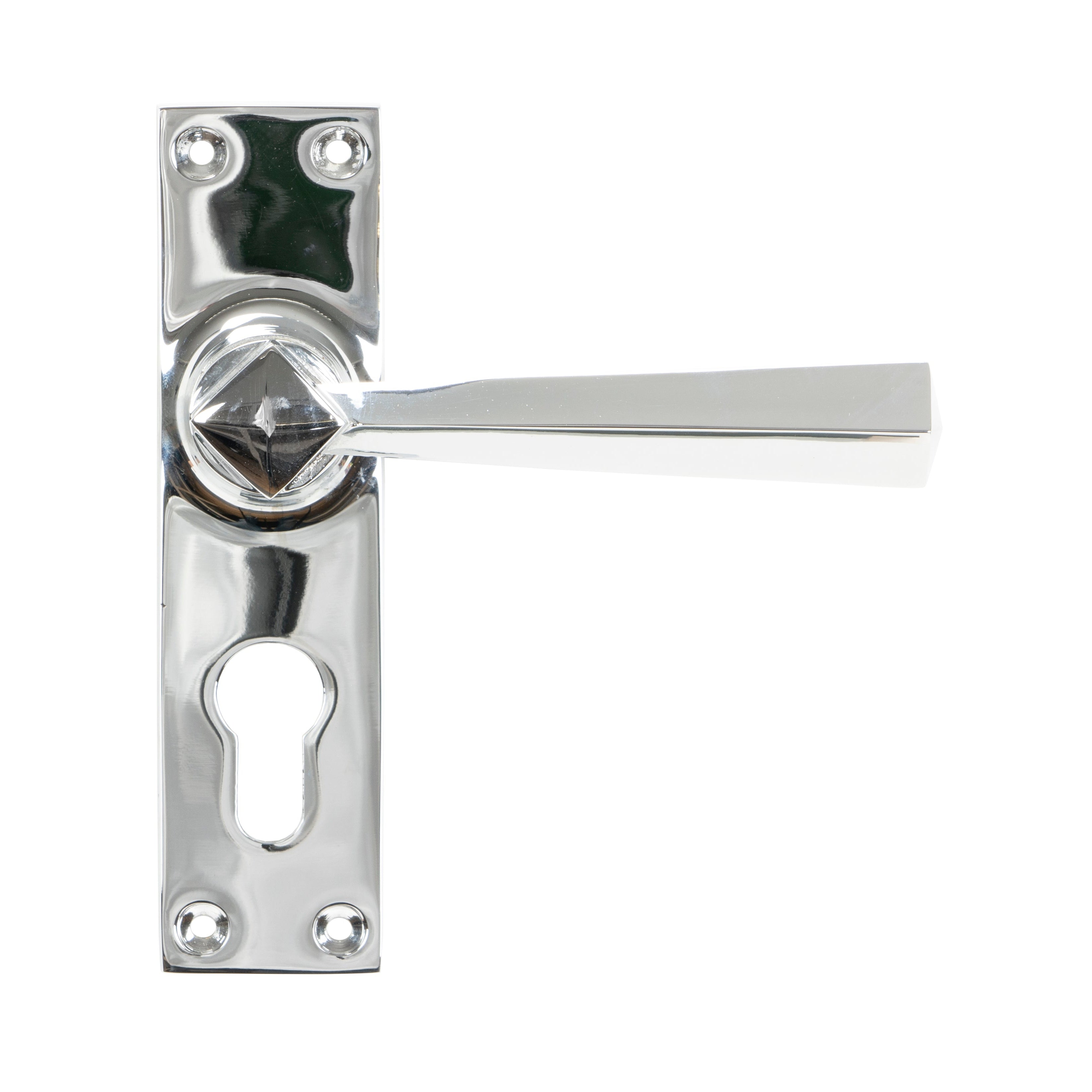 Polished Chrome Straight Lever Euro Lock Set | From The Anvil-Lever Euro-Yester Home