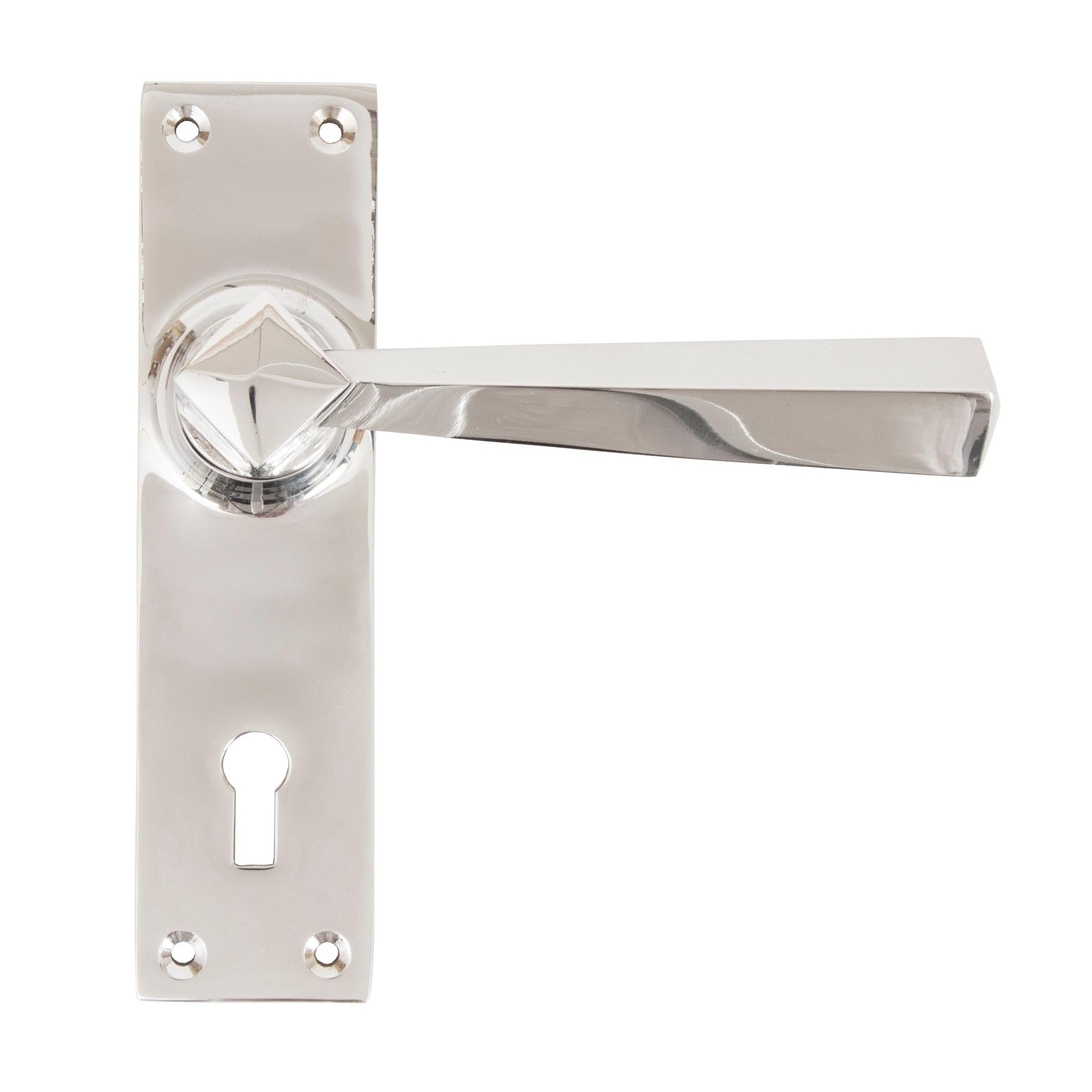 Polished Chrome Straight Lever Lock Set | From The Anvil - Lever Lock - From The Anvil - Yester Home