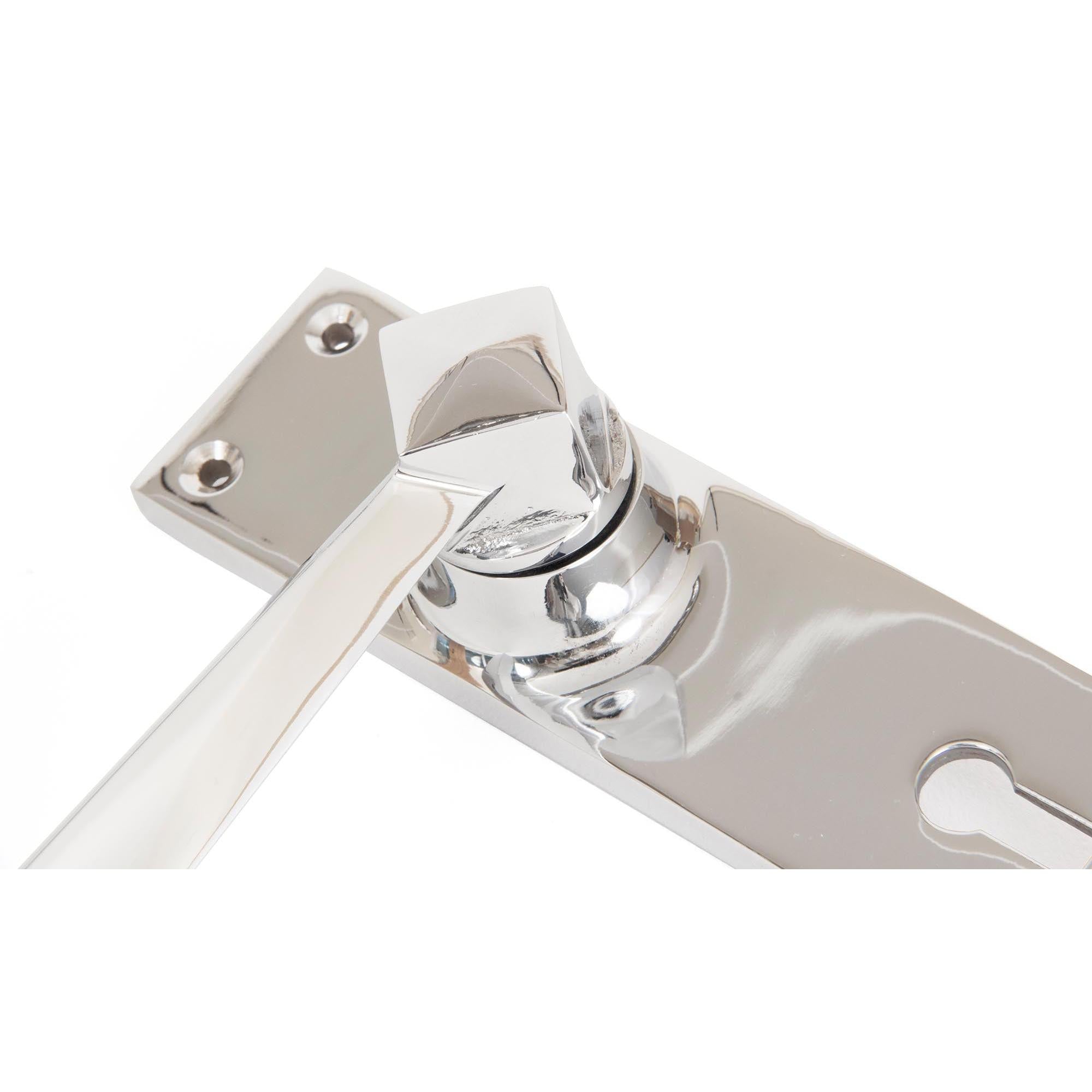 Polished Chrome Straight Lever Lock Set | From The Anvil - Lever Lock - From The Anvil - Yester Home
