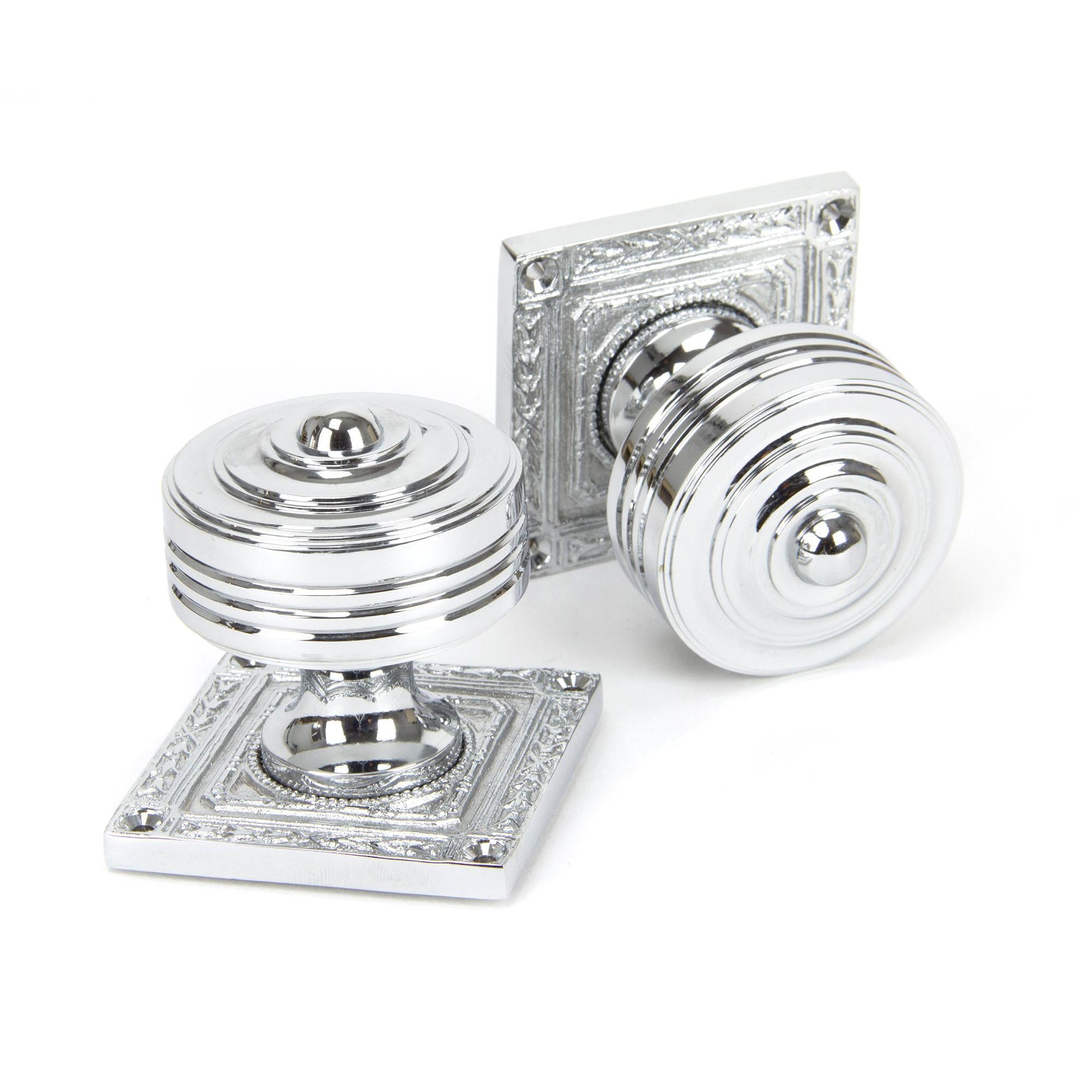 Polished Chrome Tewkesbury Square Mortice Knob Set | From The Anvil - Mortice Knobs - From The Anvil - Yester Home