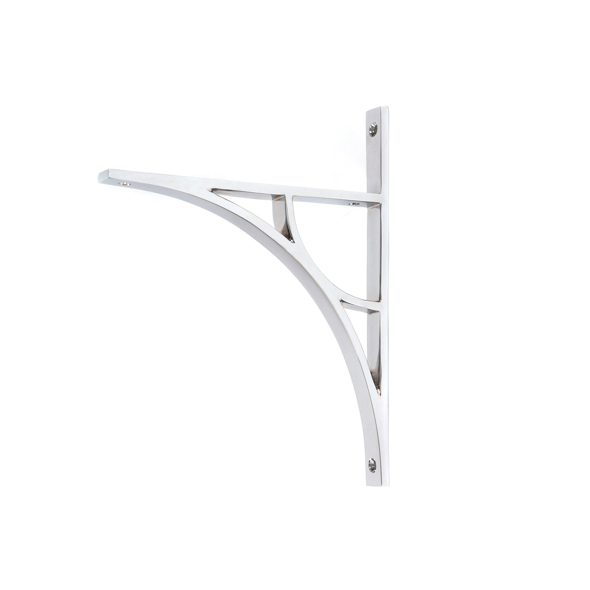Polished Chrome Tyne Shelf Bracket (260mm x 200mm) | From The Anvil-Shelf Brackets-Yester Home