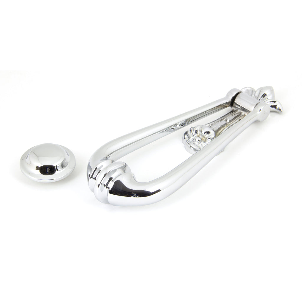 Polished Chrome Victorian Loop Door Knocker | From The Anvil-Bolt-Through Door Knockers-Yester Home