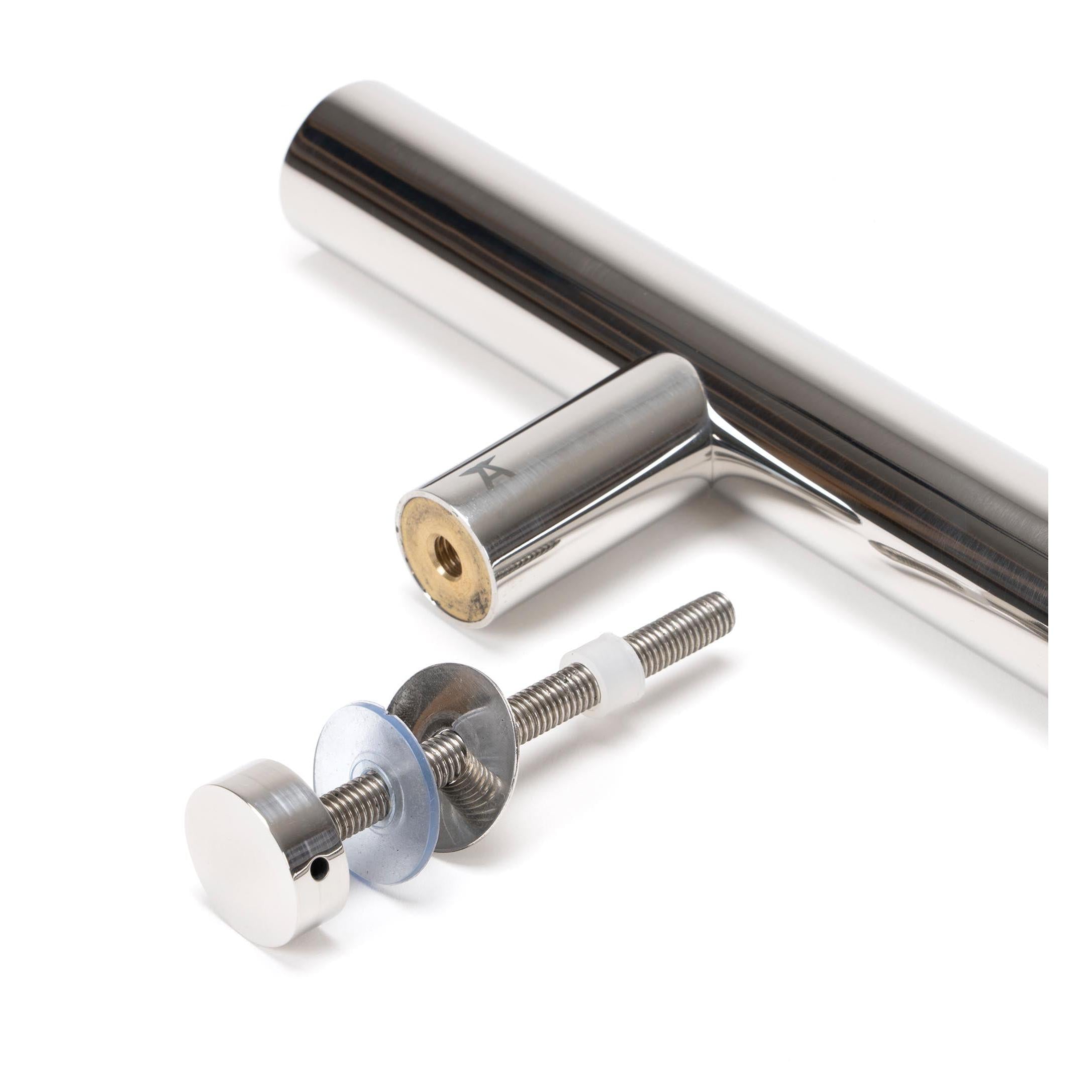Polished Marine SS (316) 1.5m T Bar Handle Bolt Fix 32mm Ø | From The Anvil - Door Pull Handles - From The Anvil - Yester Home