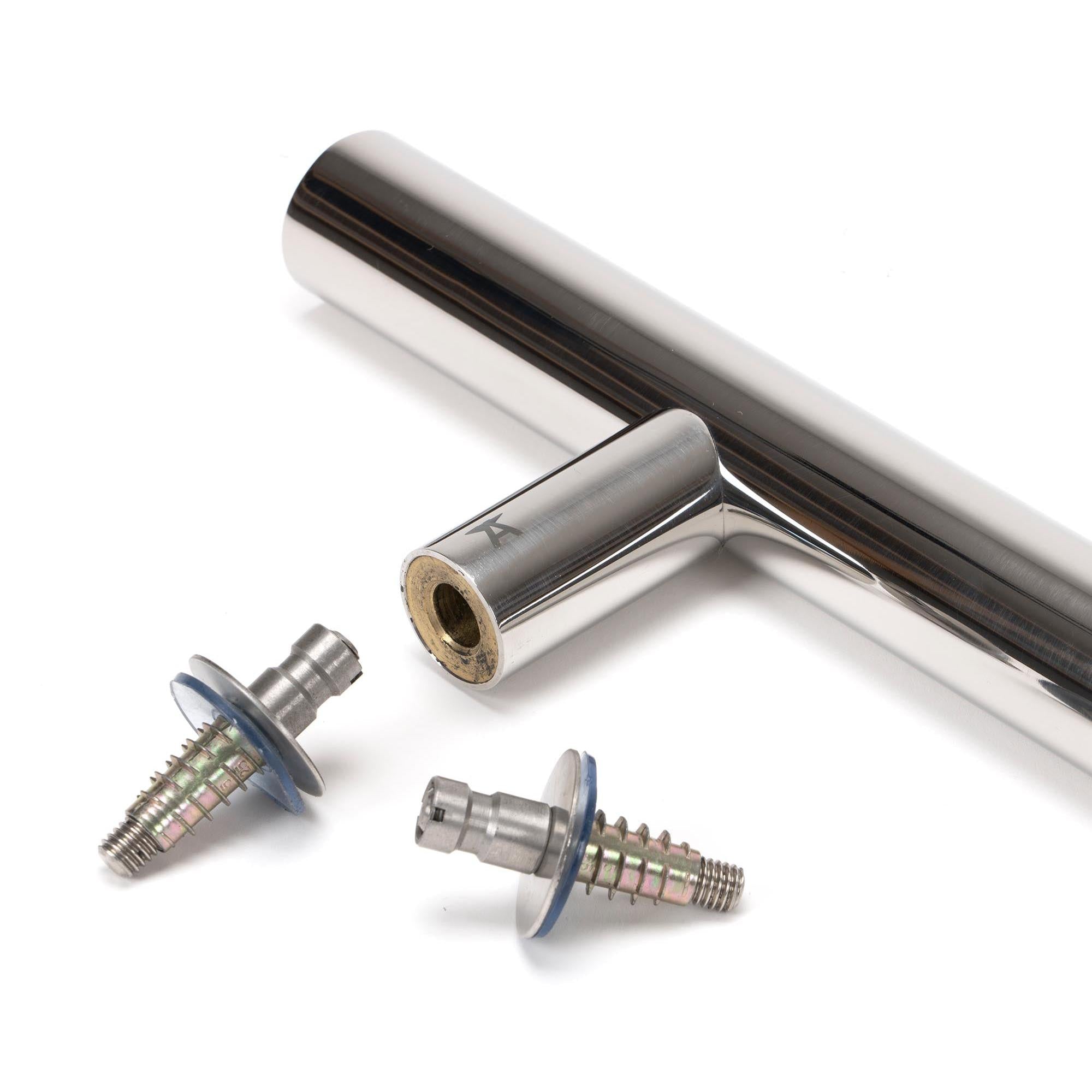 Polished Marine SS (316) 1.5m T Bar Handle Secret Fix 32mm Ø | From The Anvil - Door Pull Handles - From The Anvil - Yester Home