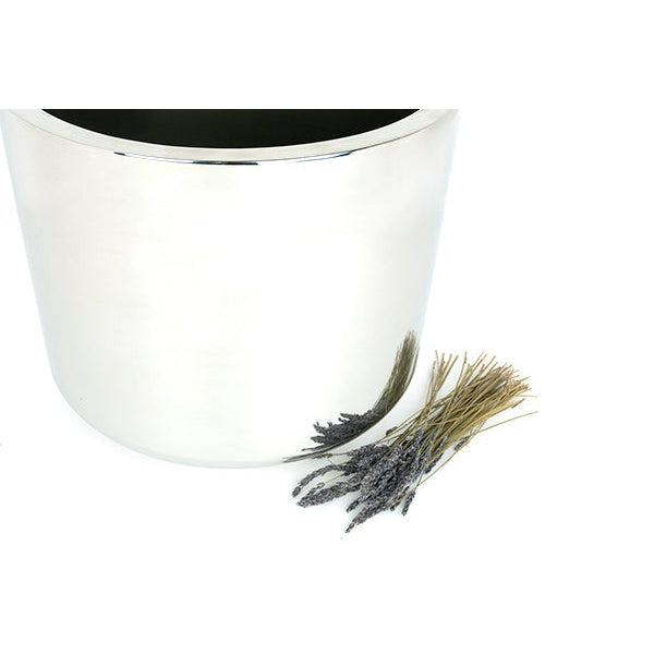 Polished Marine SS (316) 28cm Newlyn Pot (Drainage holes) | From The Anvil-Plant Pots-Yester Home