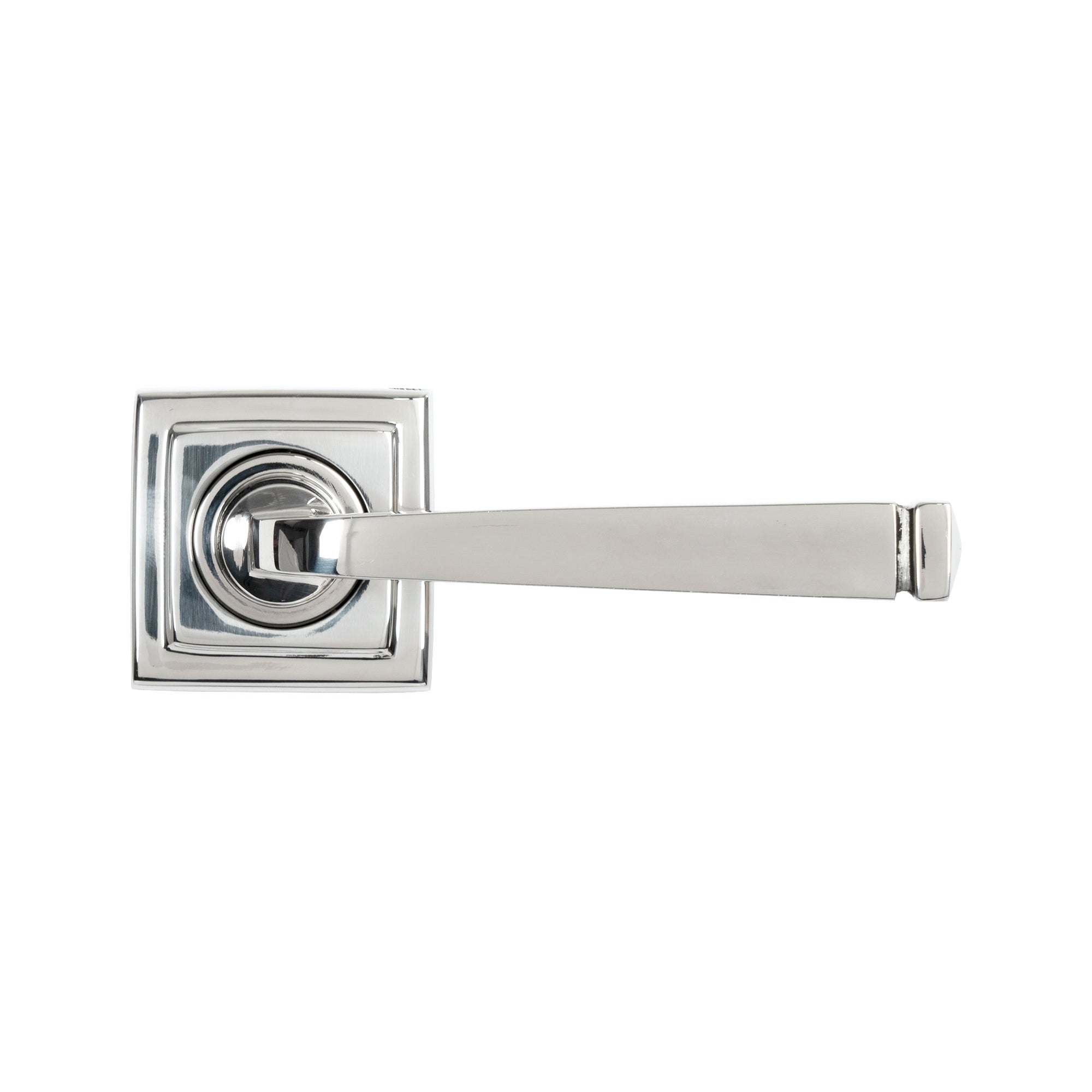 Polished Marine SS (316) Avon Round Lever on Rose Set (Square) | From The Anvil-Concealed-Yester Home