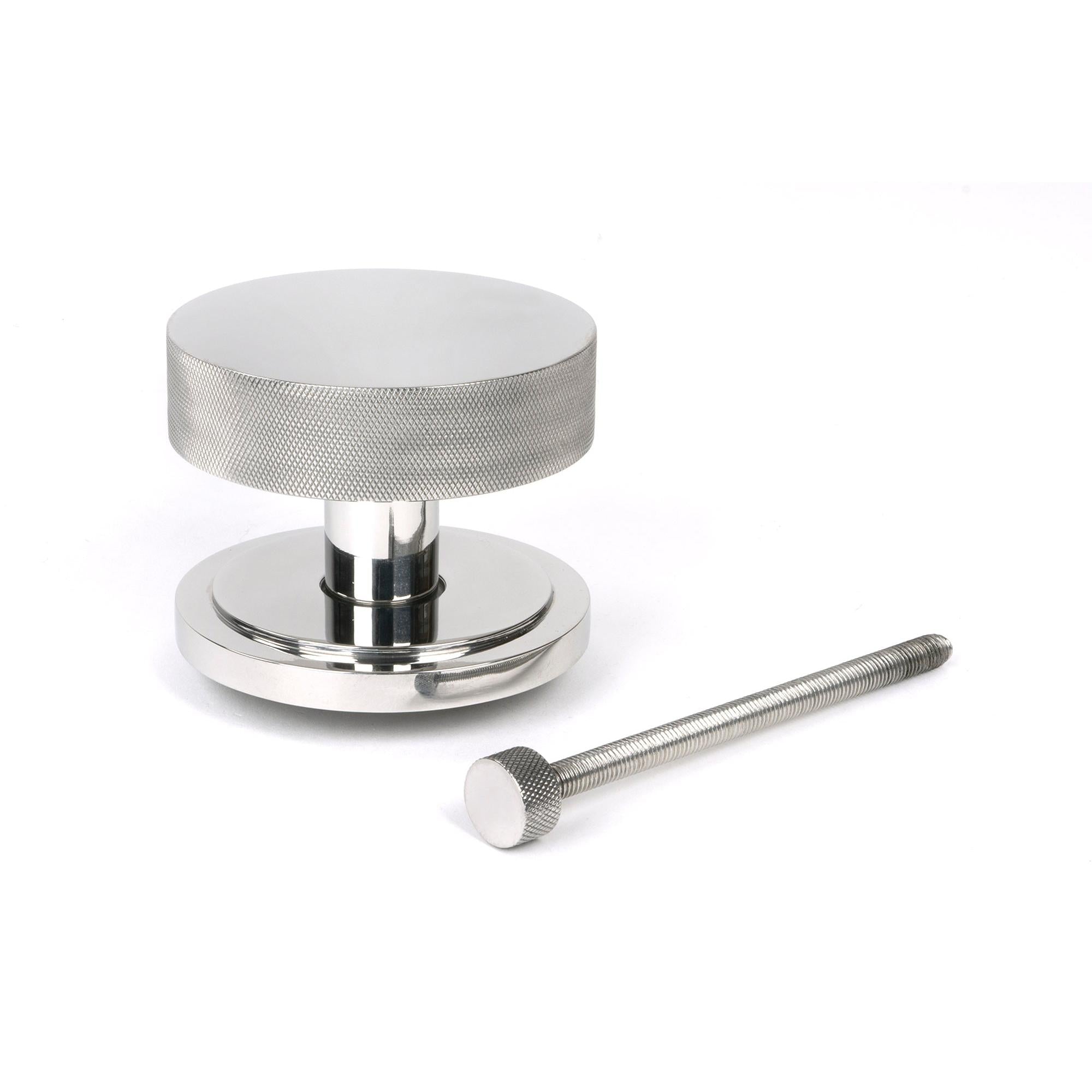 Polished Marine SS (316) Brompton Centre Door Knob (Art Deco) | From The Anvil - Centre Door Knobs - From The Anvil - Yester Home