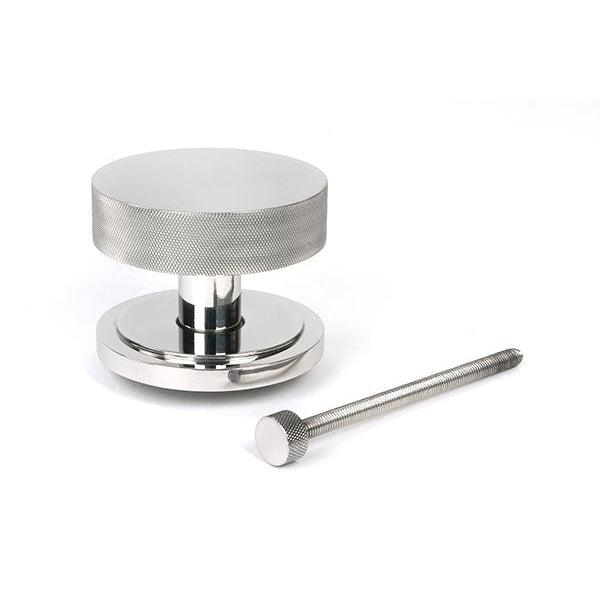 Polished Marine SS (316) Brompton Centre Door Knob (Art Deco) | From The Anvil-Centre Door Knobs-Yester Home