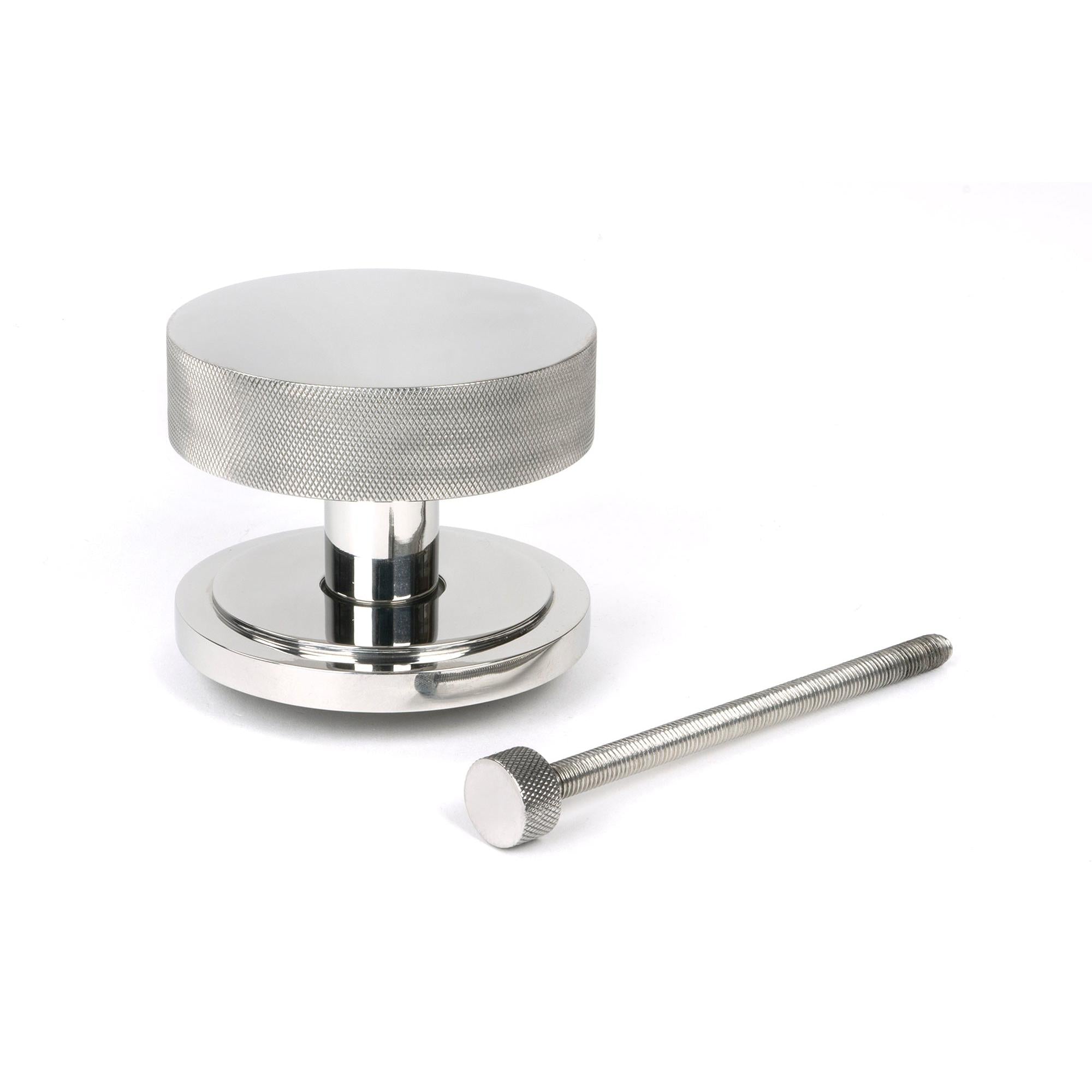 Polished Marine SS (316) Brompton Centre Door Knob (Art Deco) | From The Anvil - Centre Door Knobs - From The Anvil - Yester Home