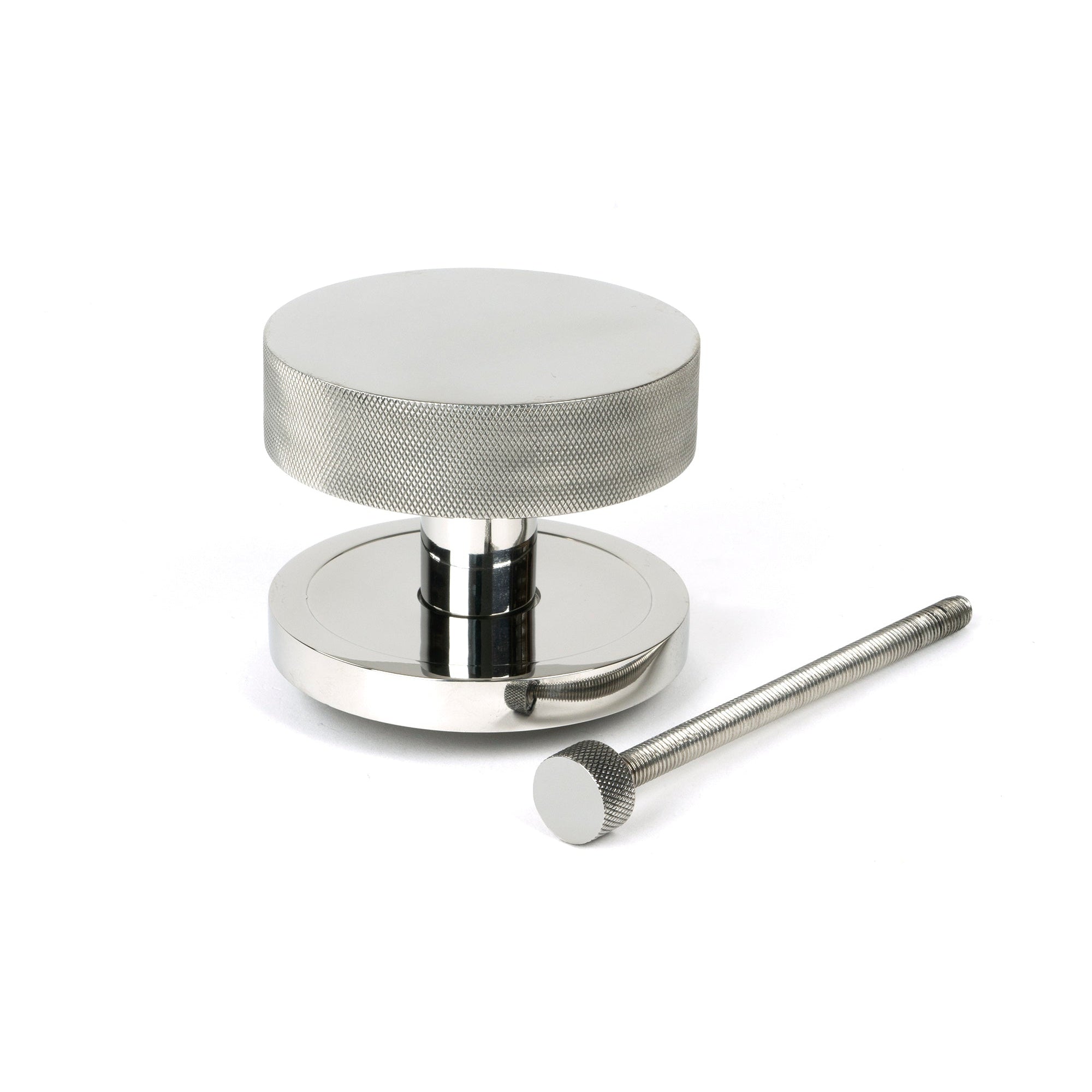 Polished Marine SS (316) Brompton Centre Door Knob (Plain) | From The Anvil-Centre Door Knobs-Yester Home