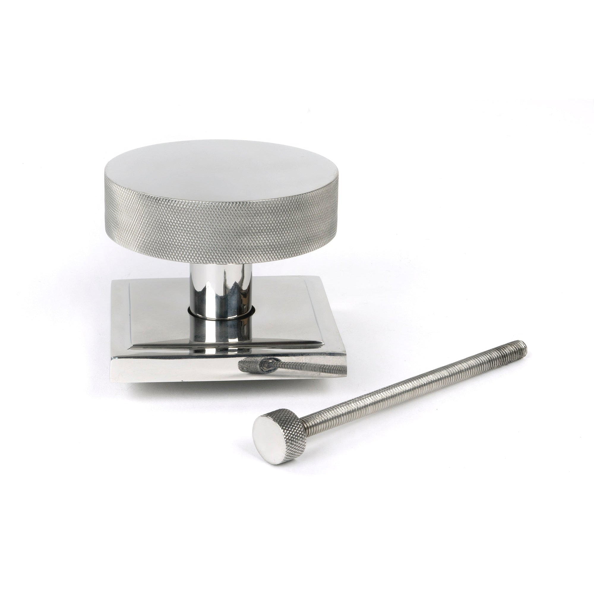 Polished Marine SS (316) Brompton Centre Door Knob (Square) | From The Anvil-Centre Door Knobs-Yester Home